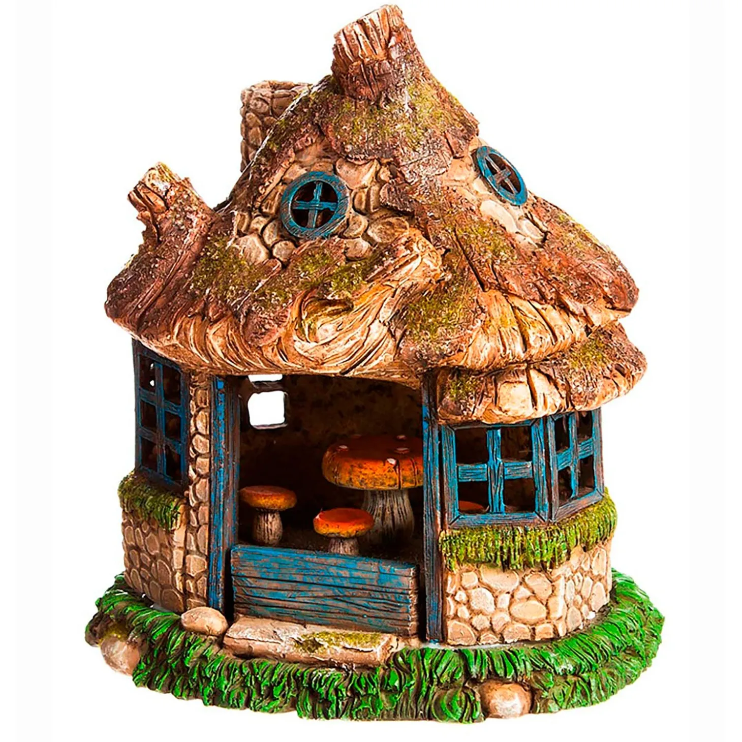 Garden Statues>Plow & Hearth A View in the Village Lighted Fairy House