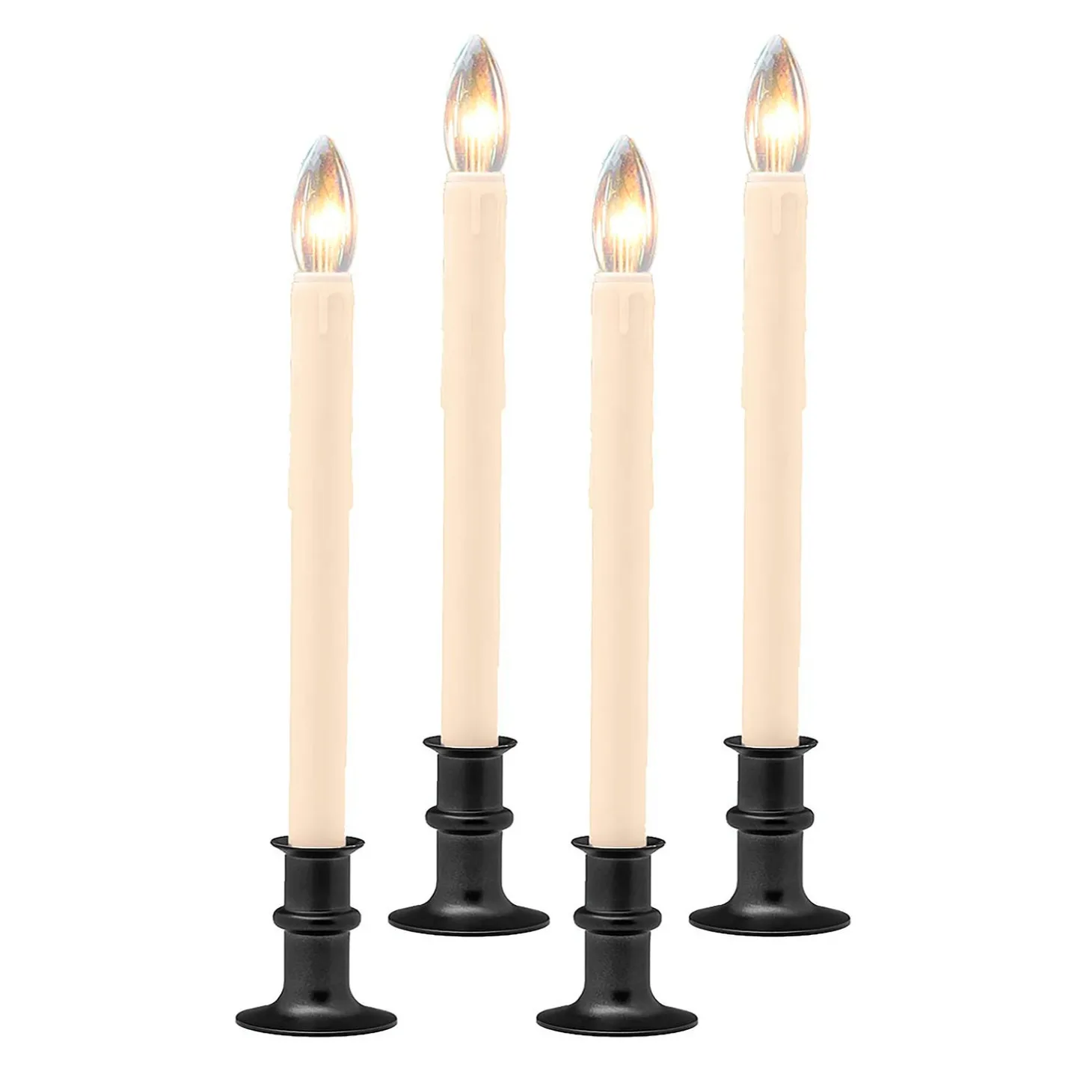 Candles & Lanterns | Lighted Accents>Plow & Hearth Adjustable Window Candle with Timer, Set of 4