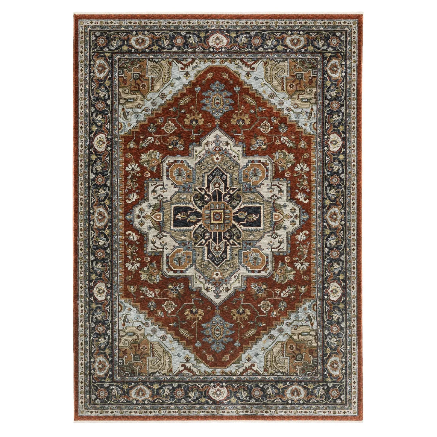 Area Rugs>Plow & Hearth Alexandria Classic Polyester Rug, 6' x 9'