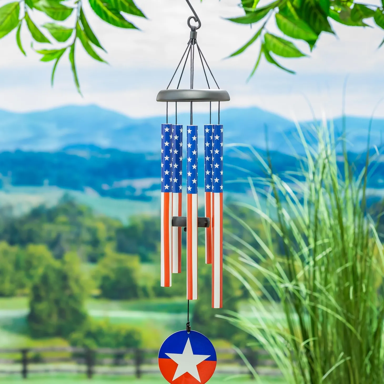 Wind Chimes & Mobiles>Plow & Hearth Americana Avria Hand Tuned Wind Chimes