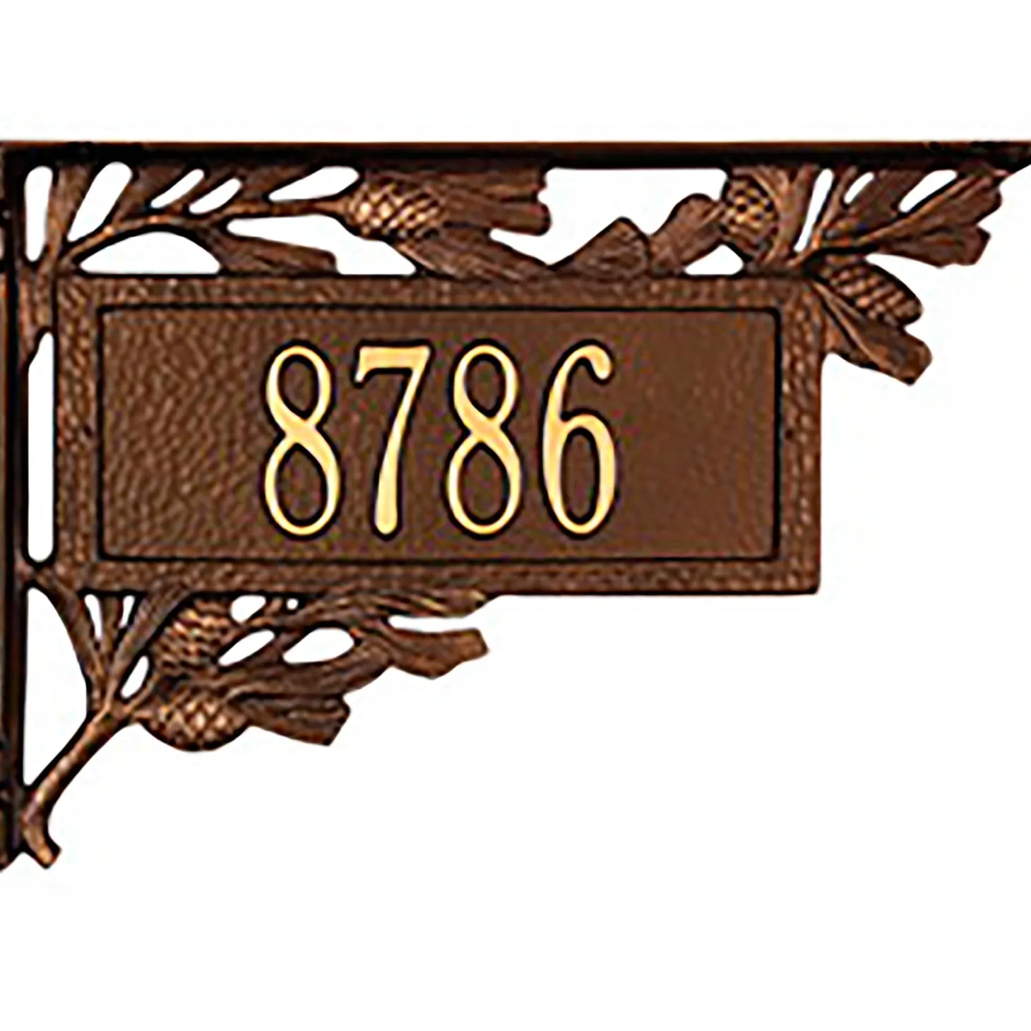 Address Signs & Wall Plaques>Plow & Hearth American-Made Personalized Pine Cone 2-Sided Mailbox Address Marker In Cast Aluminum