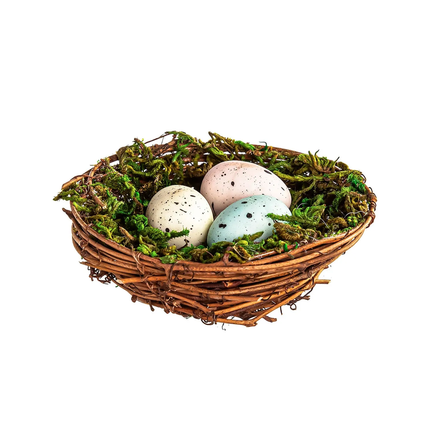 Faux Flowers & Plants>Plow & Hearth Artificial Easter Bird Nest Table Décor in Gift Box, Set of 4