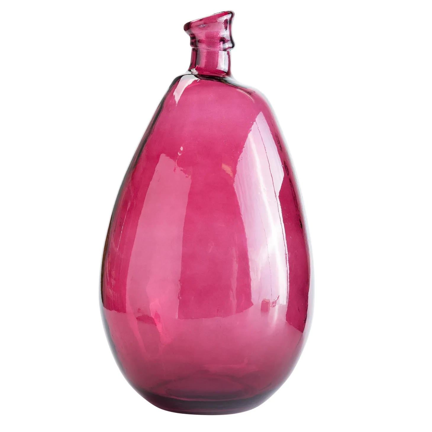 Planters & Vases>Plow & Hearth Artisan-Crafted Recycled Glass Tall Vase Burgundy