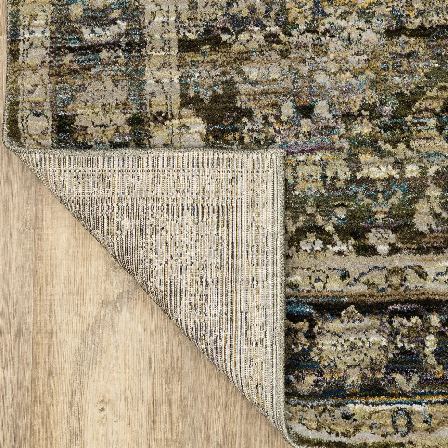 Area Rugs>Plow & Hearth Ashland Evening Synthetic Blend Indoor Border Rug, 1'10" x 3'2" Green