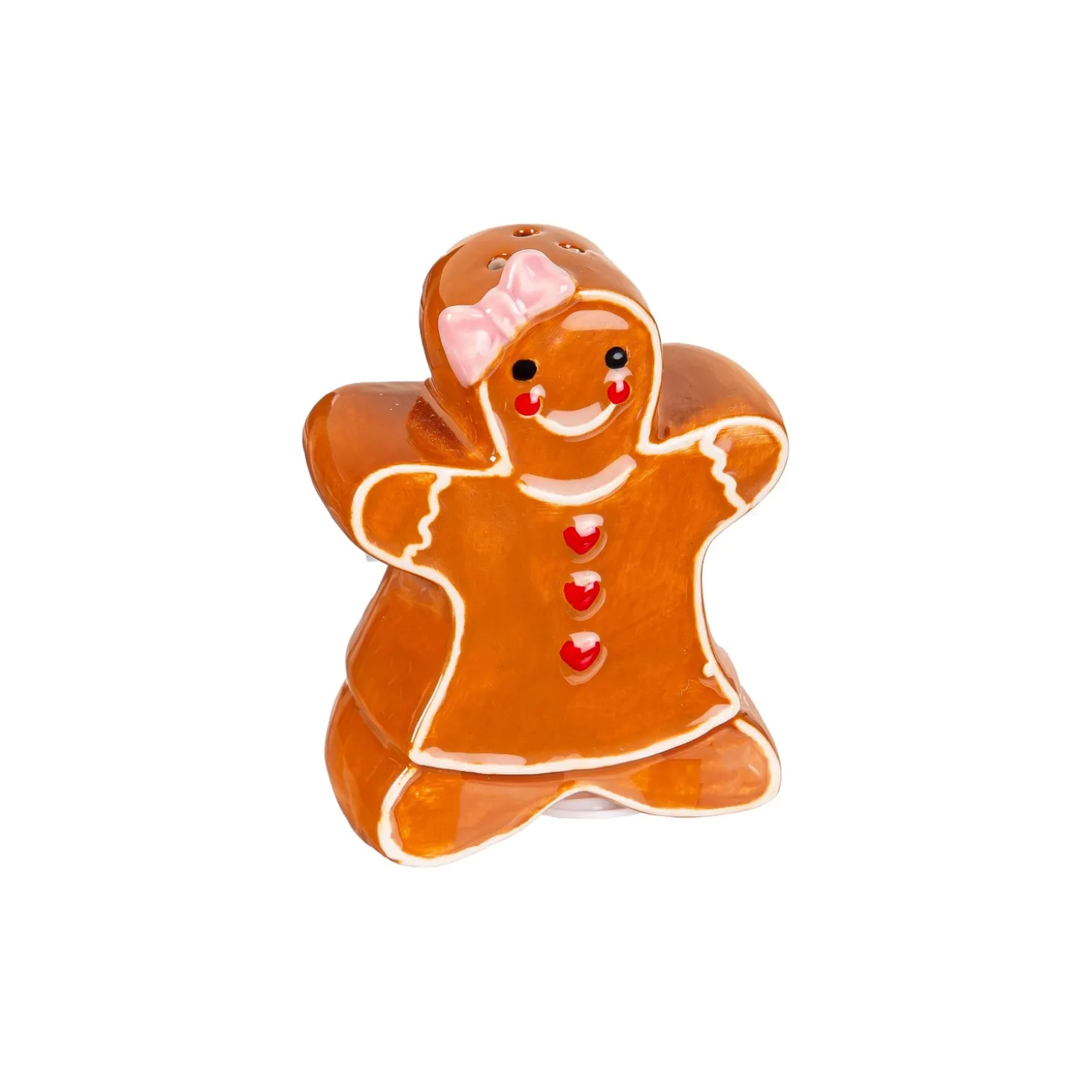 Salt & Pepper Shakers>Plow & Hearth Baking Spirits Bright Salt and Pepper Shaker Ceramic Gingerbread, Set