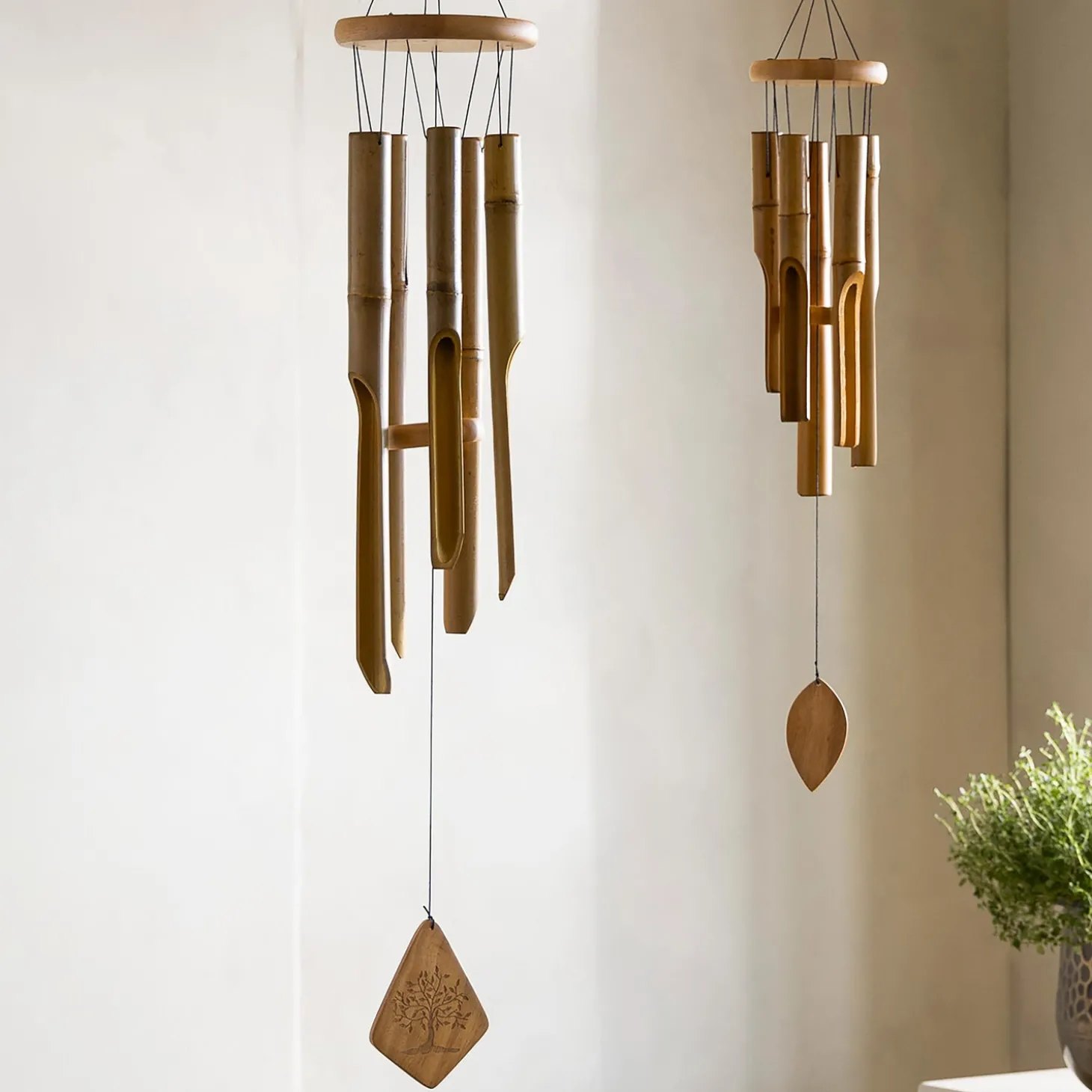 Wind Chimes & Mobiles>Plow & Hearth Bamboo Tree of Life Wind Chimes