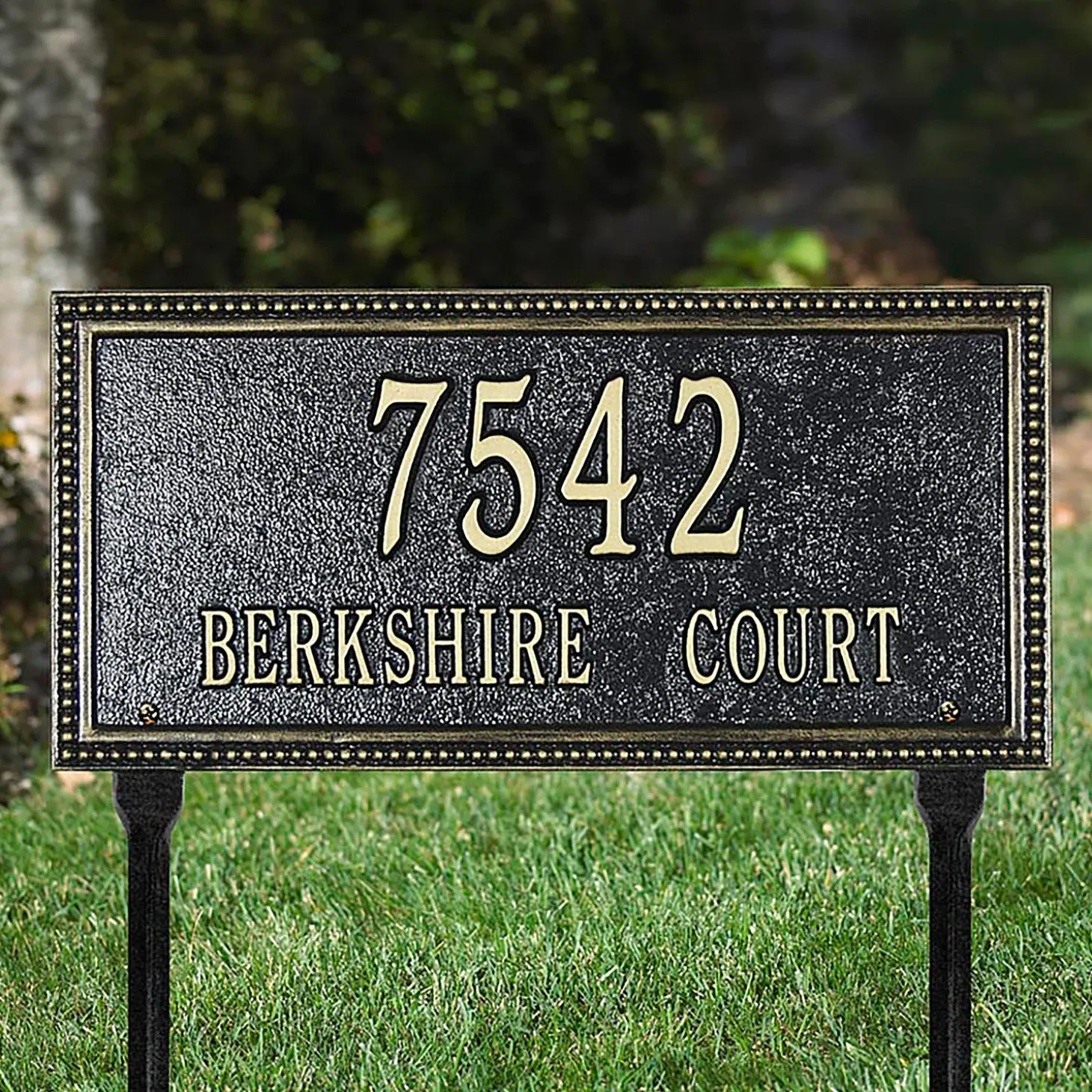 Garden Stakes | Address Signs & Wall Plaques>Plow & Hearth Beaded Address Lawn Plaque