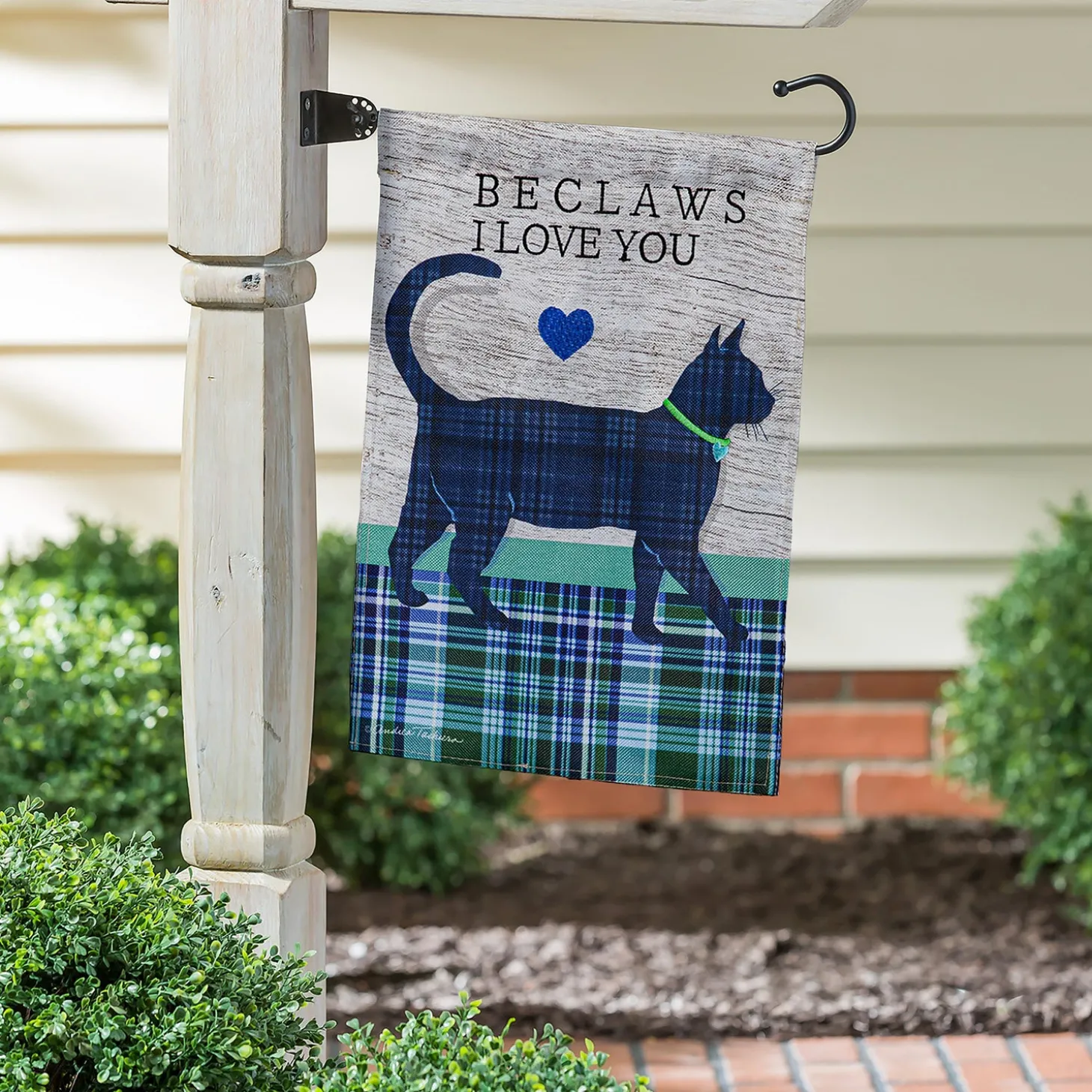 Garden Flags>Plow & Hearth Beclaws I Love You Burlap Garden Flag