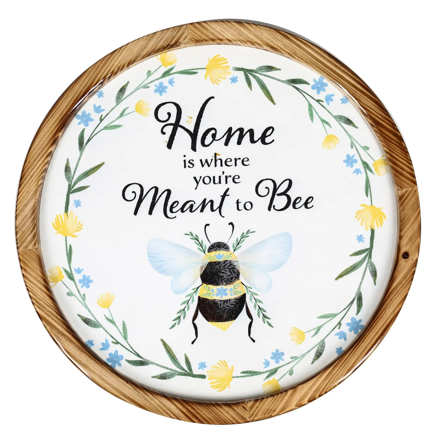 Serveware>Plow & Hearth Bee and Florals Lazy Susan