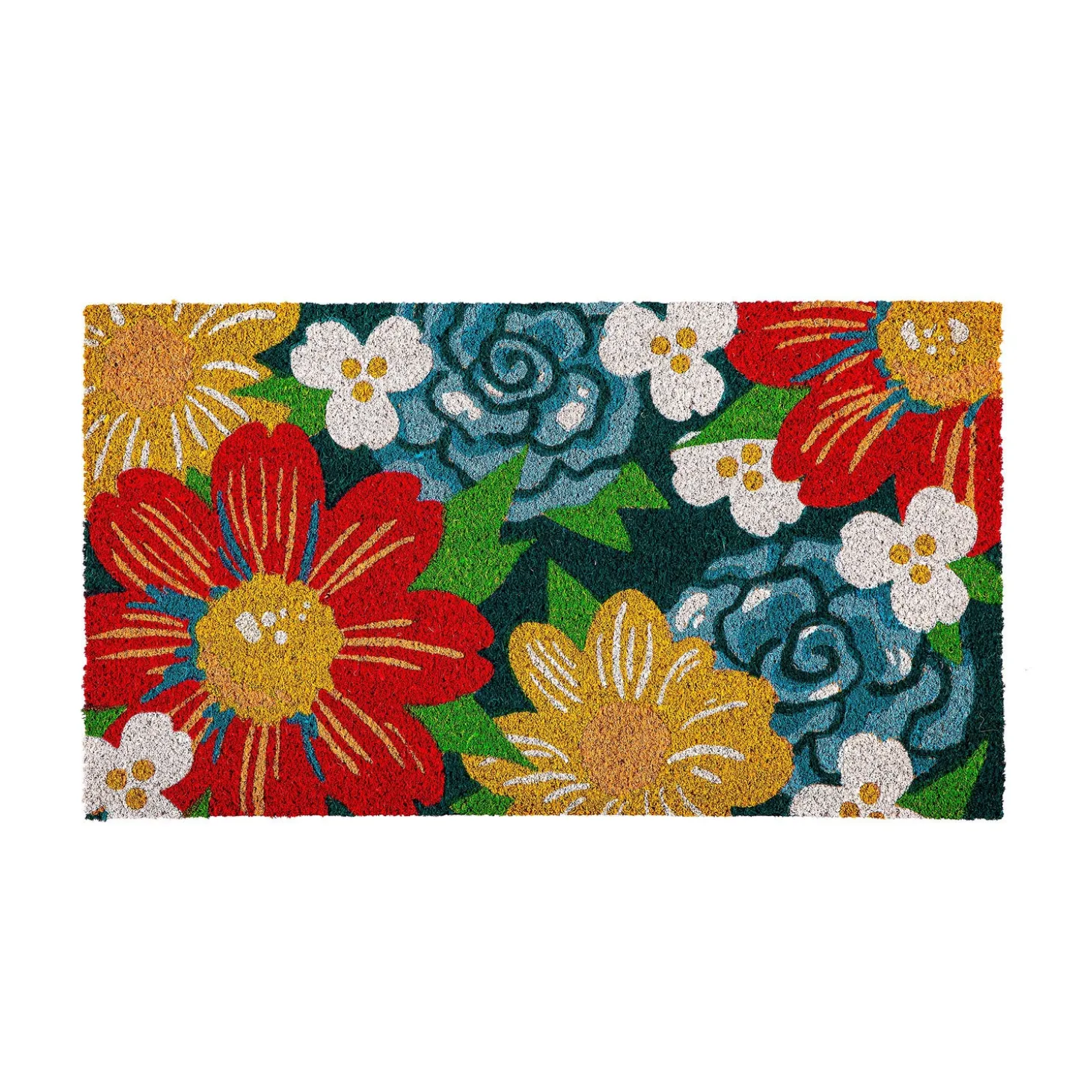 Coir Mats>Plow & Hearth Big Bold Florals Coir Mat