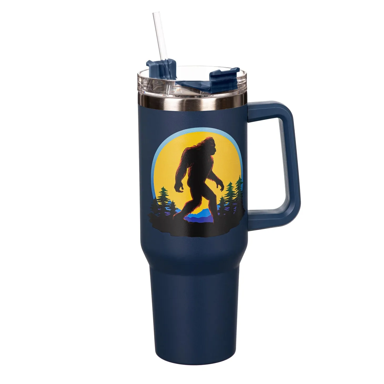 Travel Cups>Plow & Hearth Bigfoot Canyon Cup, Double Wall Stainless Steel w/ Straw, 40oz, Gift Box