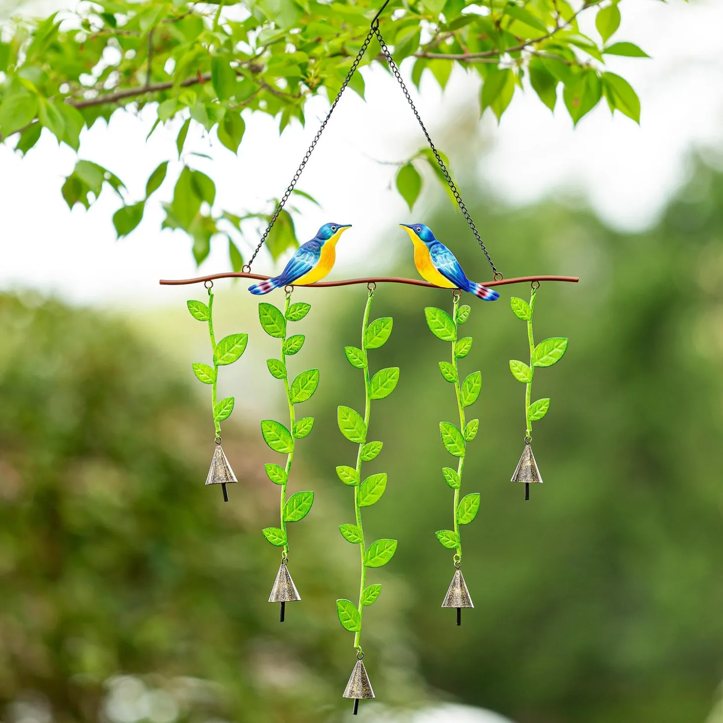 Wind Chimes & Mobiles>Plow & Hearth Bird on Branch Wind Chime