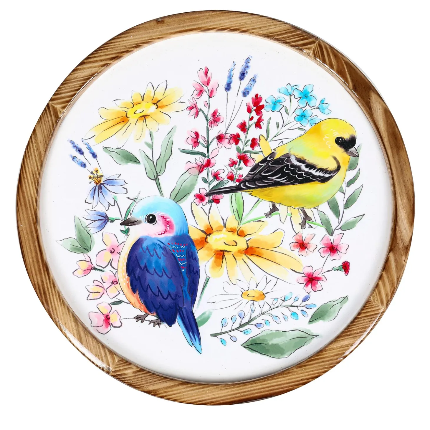 Serveware>Plow & Hearth Birds with Flowers Lazy Susan