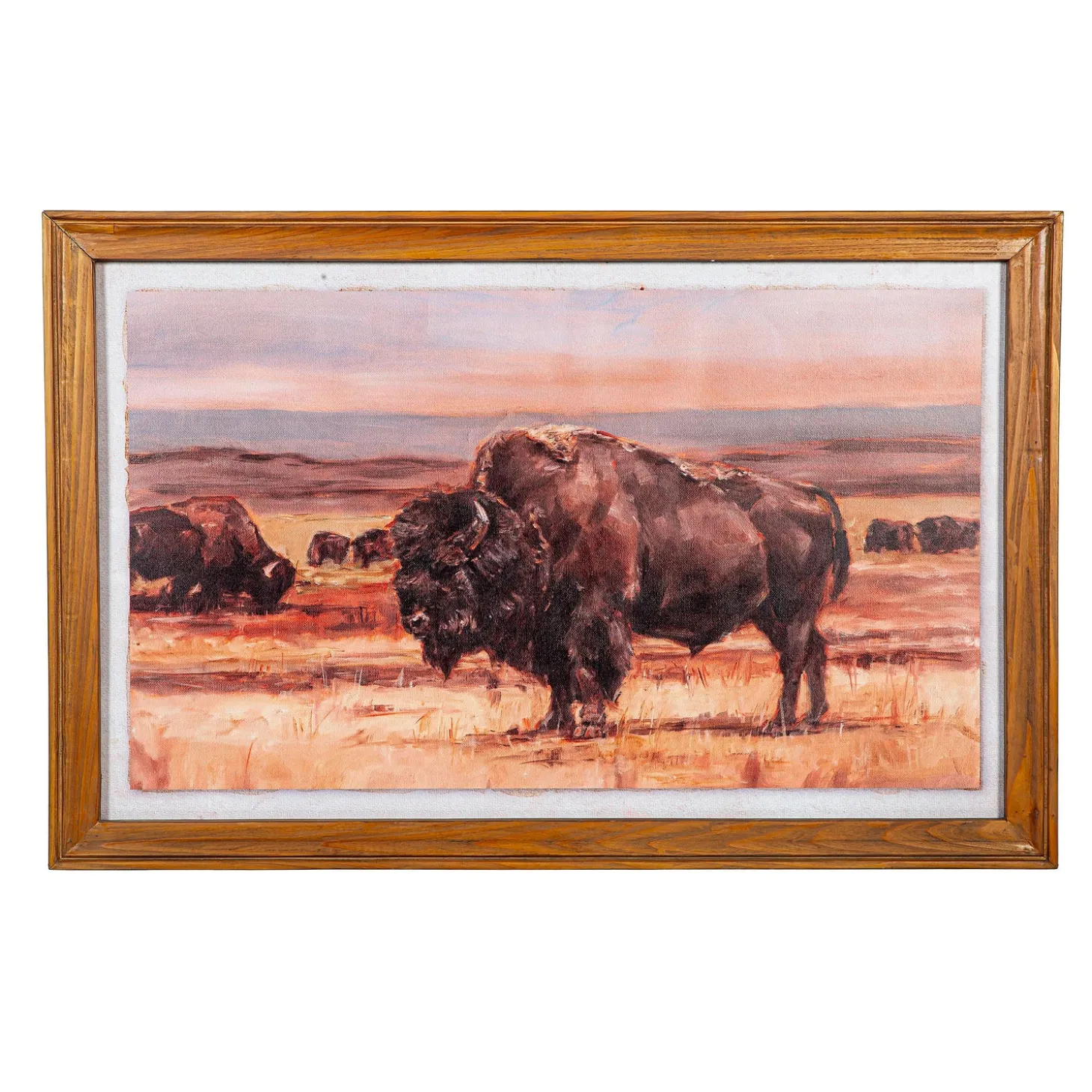 Wall Art>Plow & Hearth Bison Wooden Wall Décor, 23.5"H x 36"L