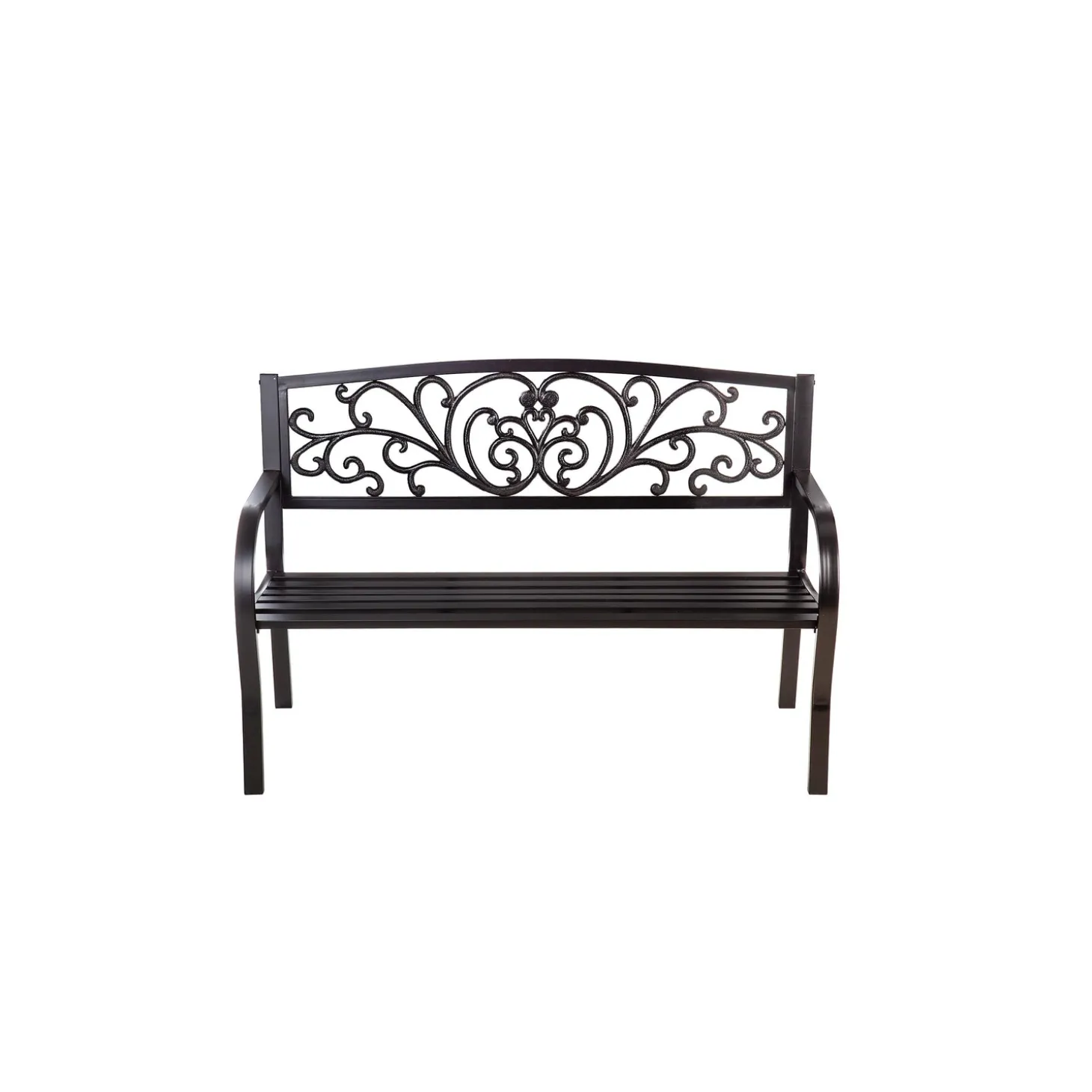 Outdoor Benches>Plow & Hearth Blooming Metal Garden Bench