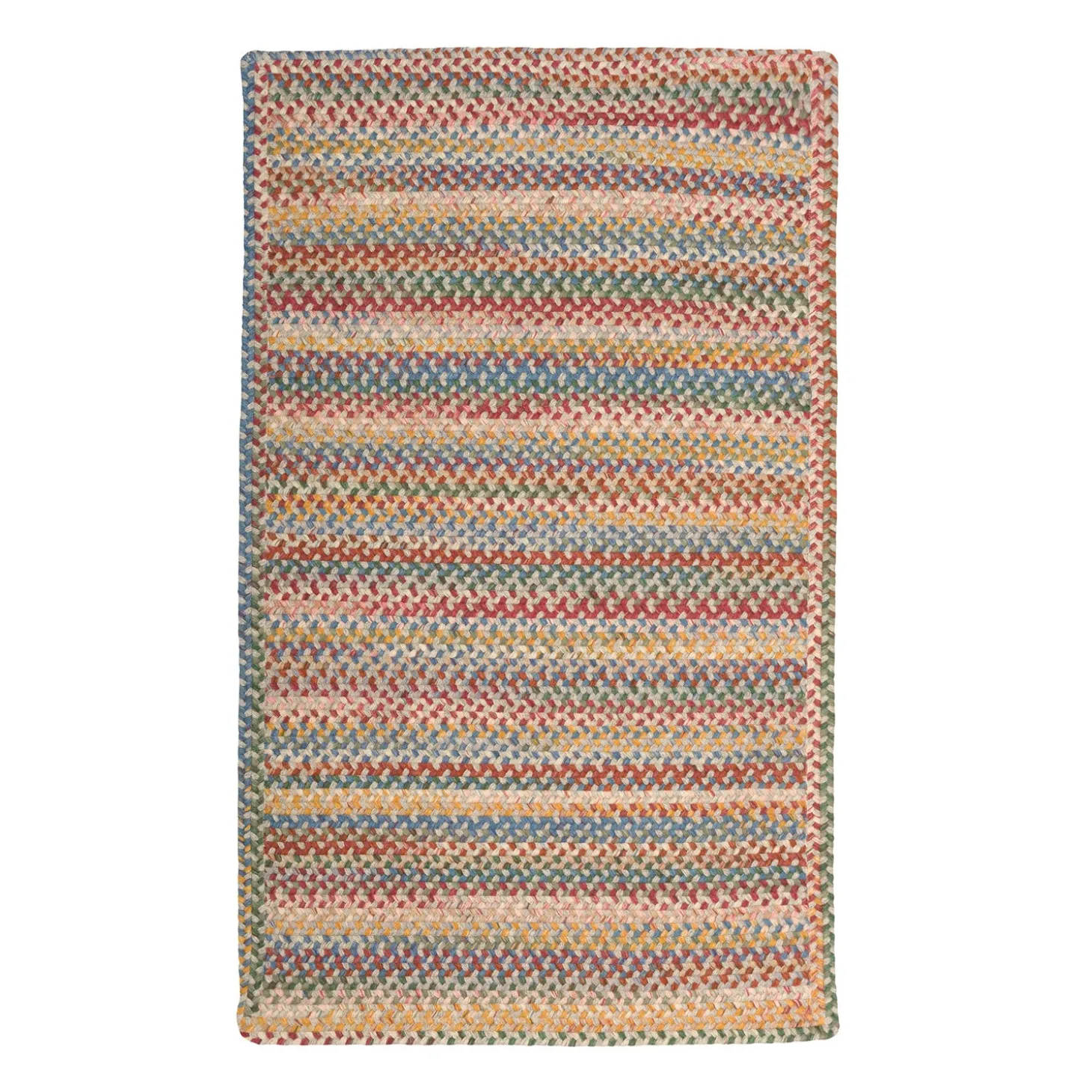 Area Rugs>Plow & Hearth Blue Ridge Rectangle Wool Braided Rug, 3' x 5'