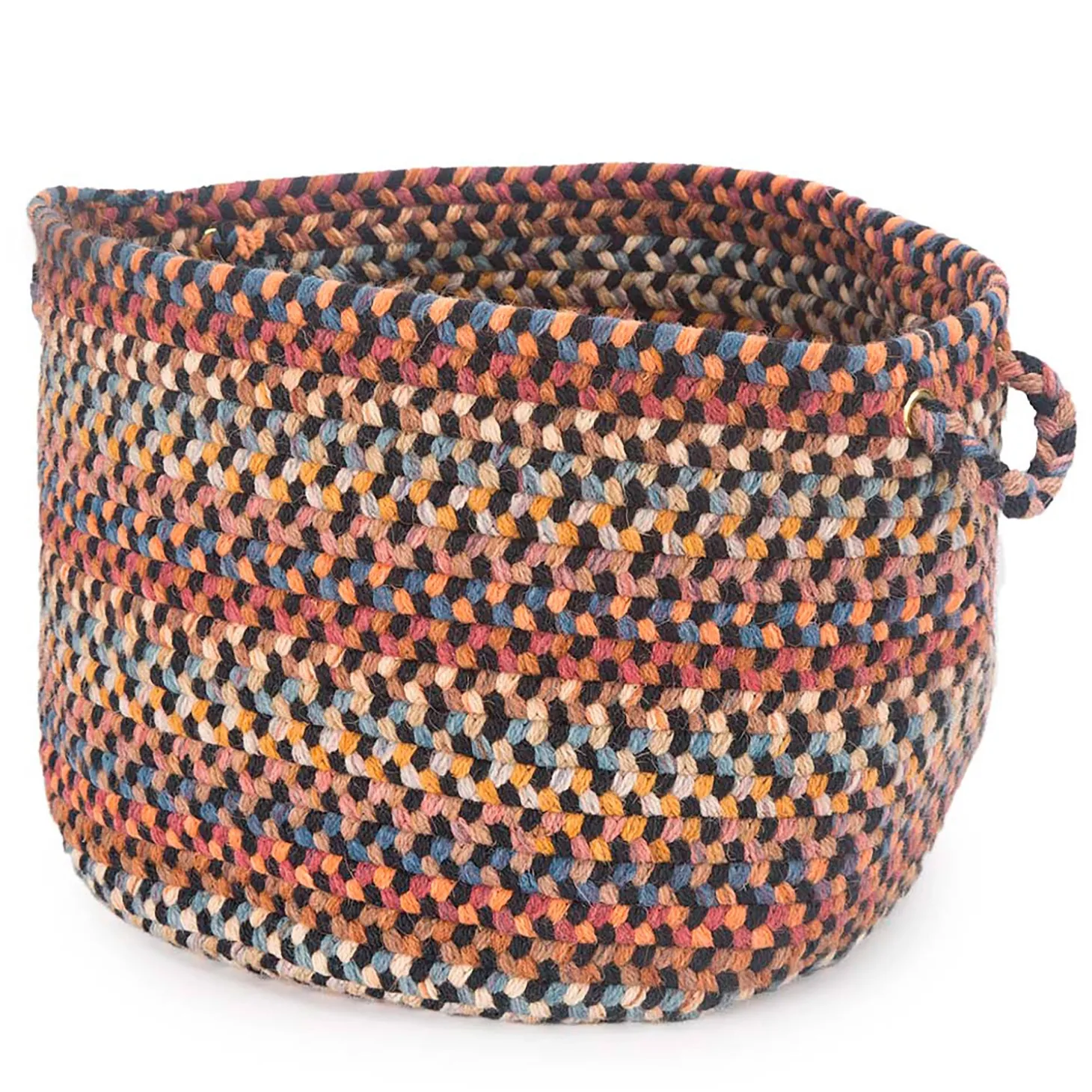 Area Rugs>Plow & Hearth Blue Ridge Wool Braided Basket, 18"dia. x 12"H