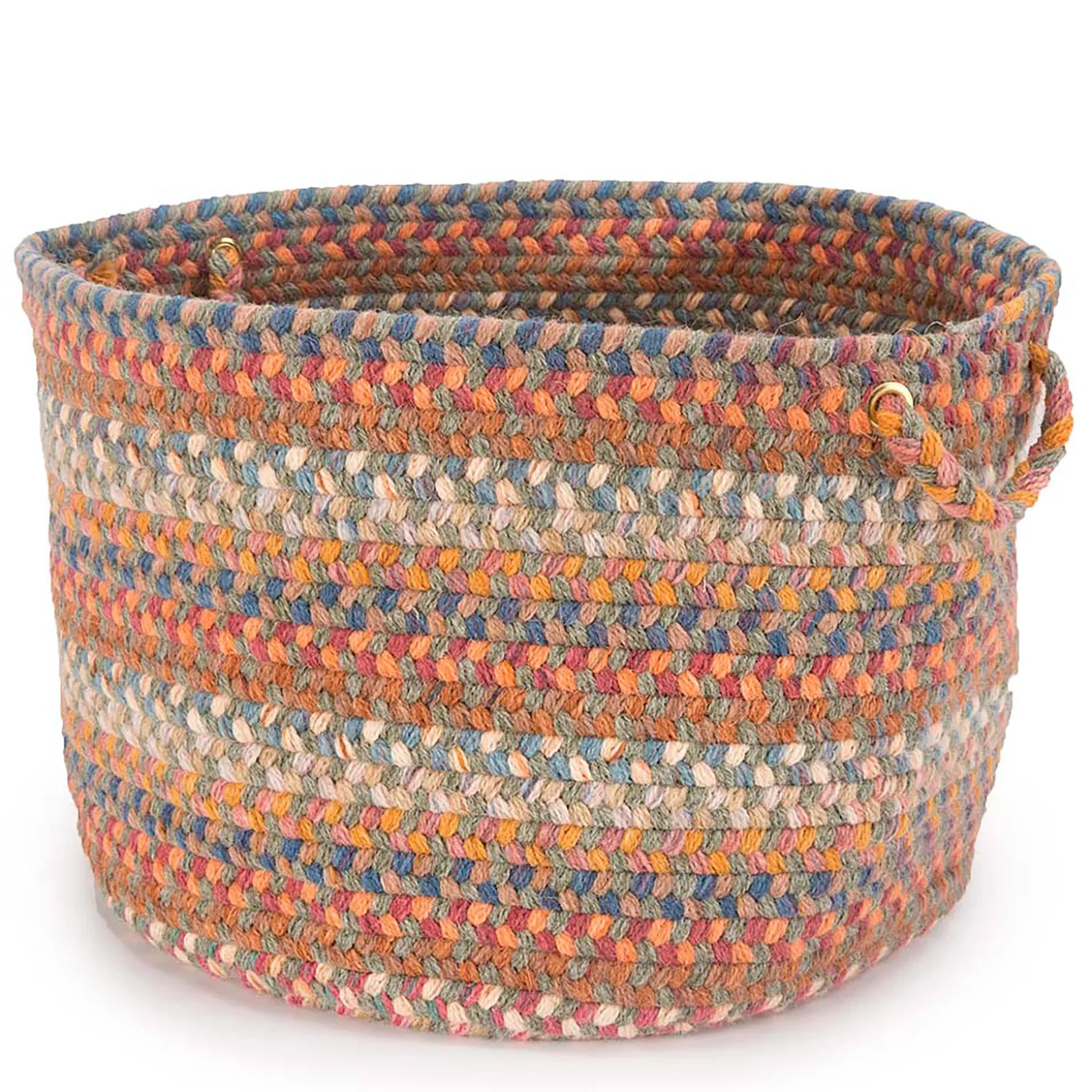 Area Rugs>Plow & Hearth Blue Ridge Wool Braided Basket, 18"dia. x 12"H