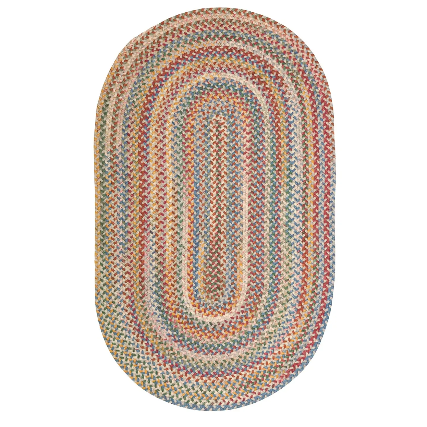 Area Rugs | Braided Rugs>Plow & Hearth Blue Ridge Wool Oval Braided Rug, 8' Round