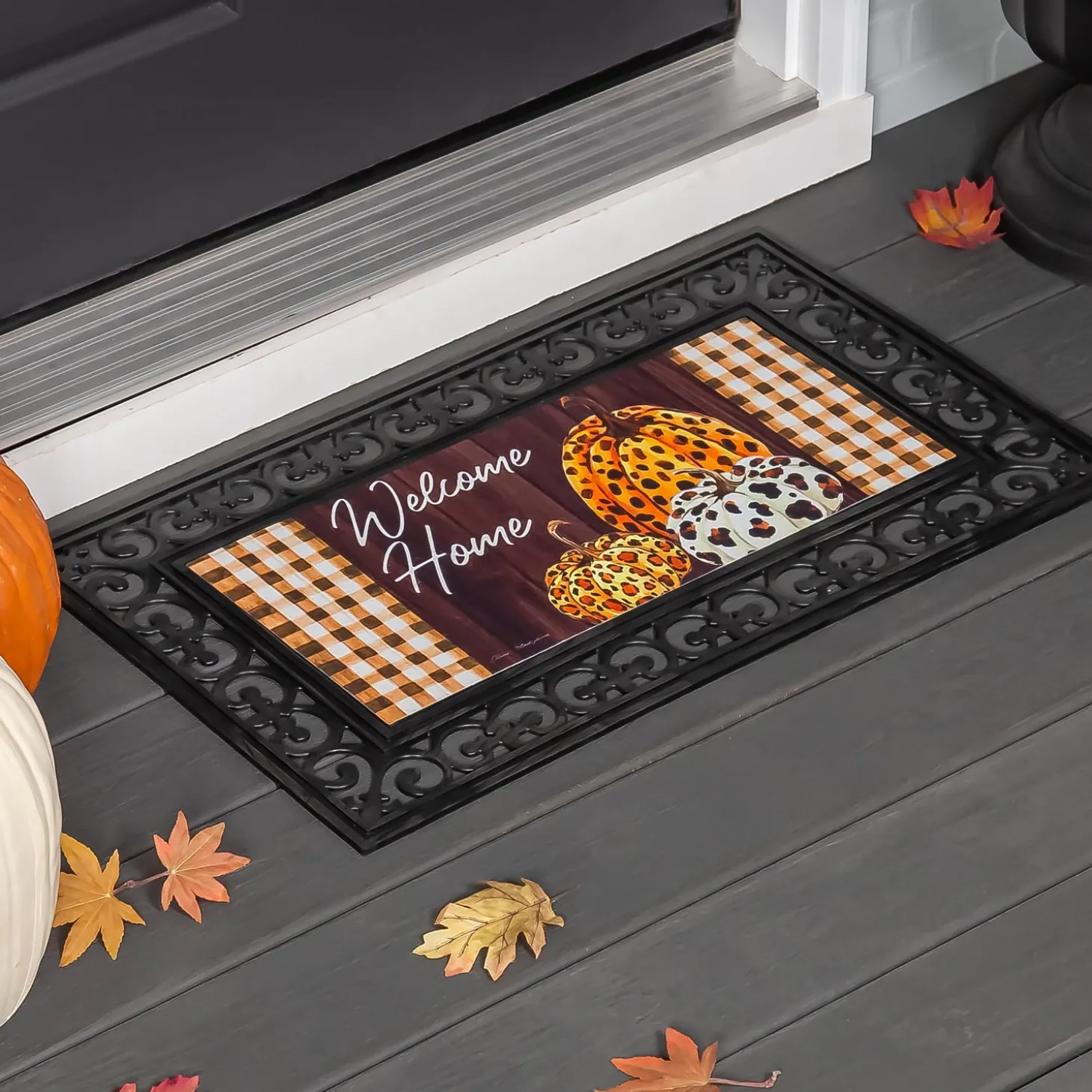 Interchangeable Mats>Plow & Hearth Boho Brown Pumpkins Sassafras Switch Mat