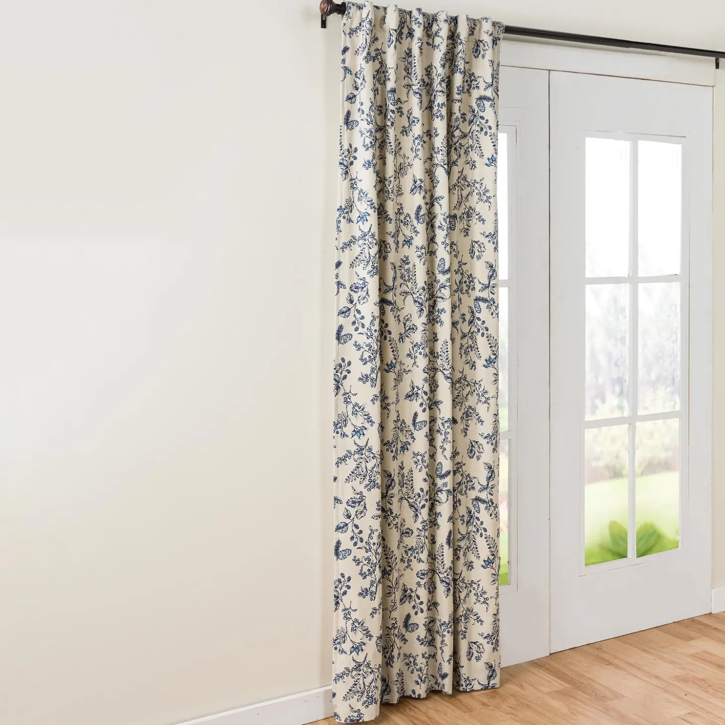 Curtain Panels | Insulated Curtains>Plow & Hearth Botanical Toile Insulated Double-Lined Panel, 42"W x 72"L