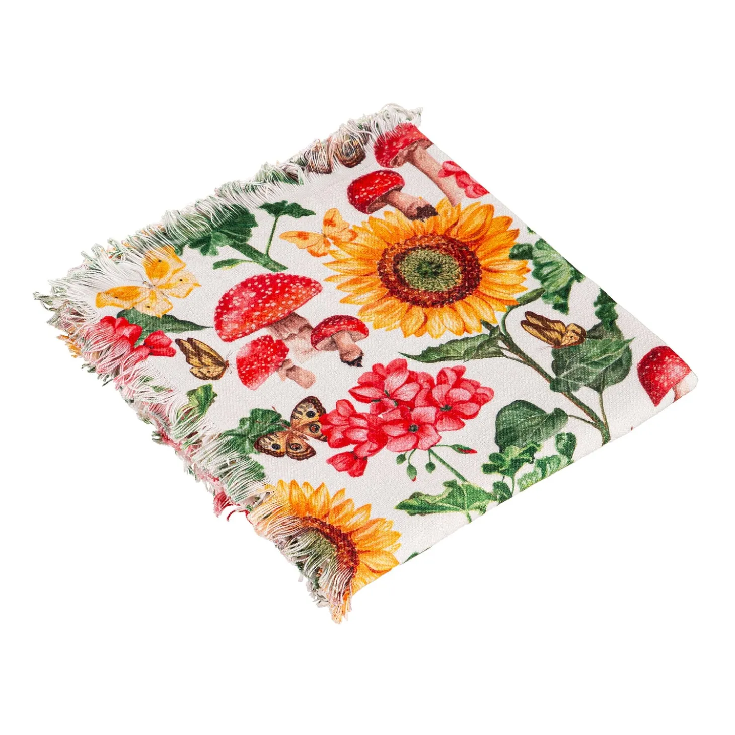 Throws & Blankets>Plow & Hearth Botanicals and Butterflies Throw