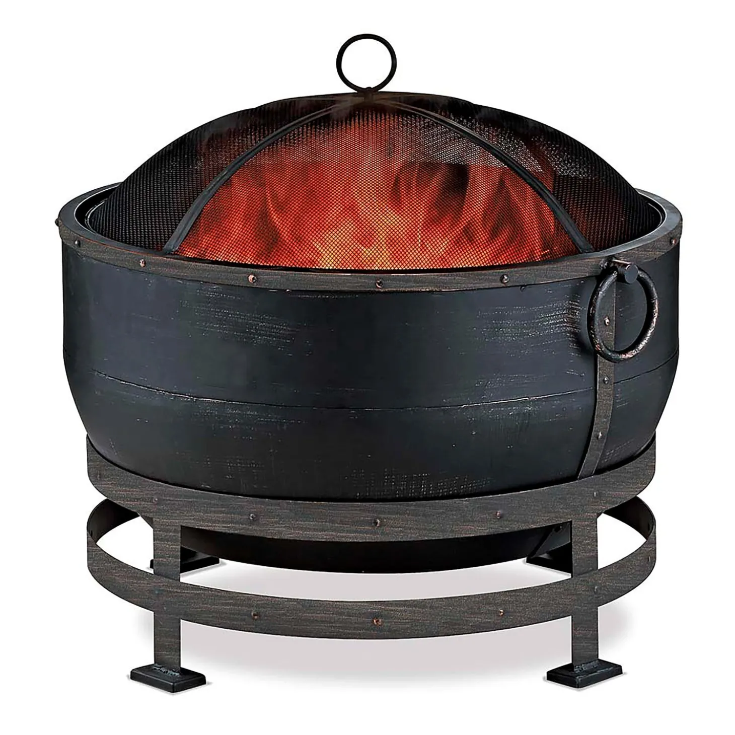 Fire Pits | Fire Pits>Plow & Hearth Bronze Cauldron Wood-Burning Fire Bowl Black