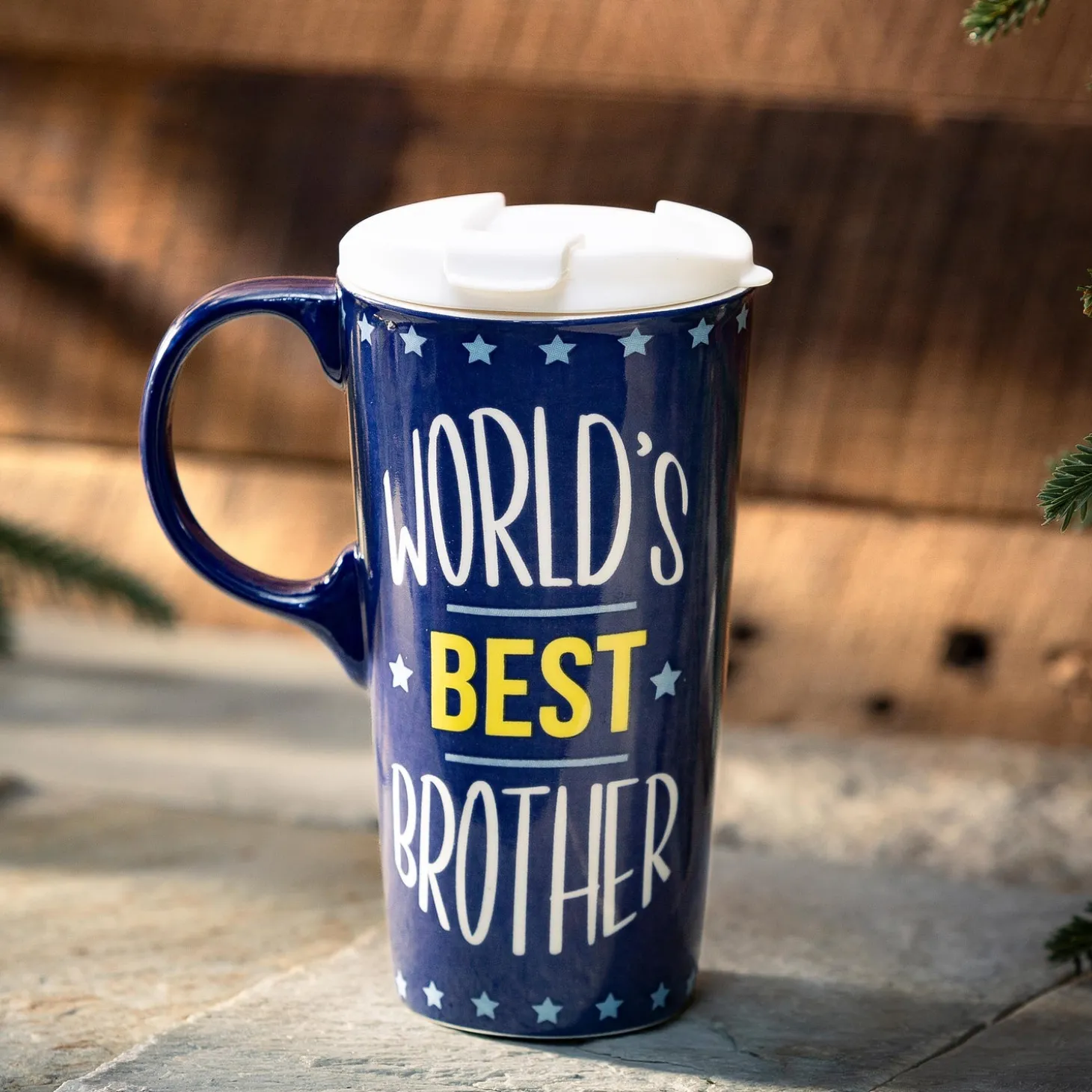 Travel Cups>Plow & Hearth Brother Accolade Ceramic Perfect Cup, 17oz, Gift Box