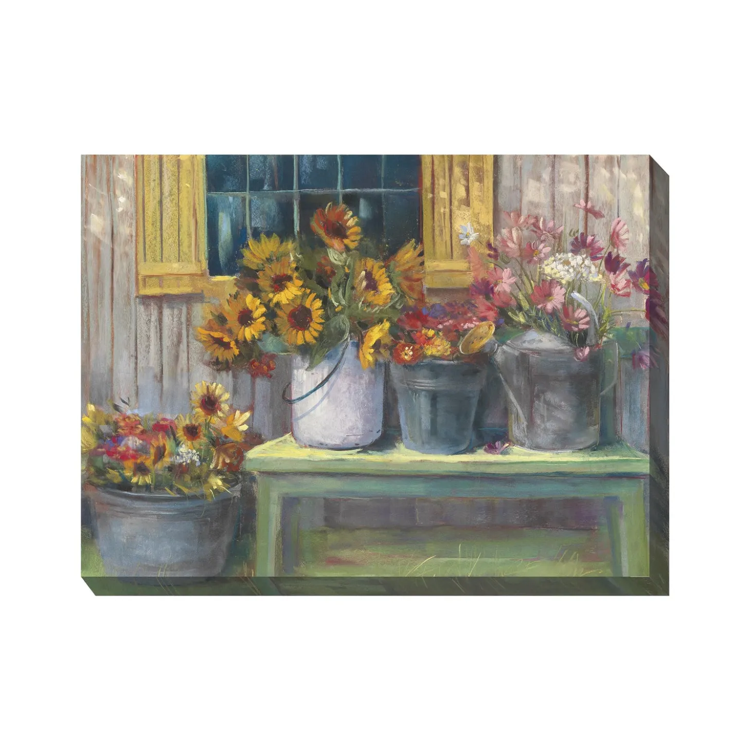 Outdoor Wall Art | Wall Art>Plow & Hearth Buckets Of Bliss Indoor/Outdoor Canvas Wall Art