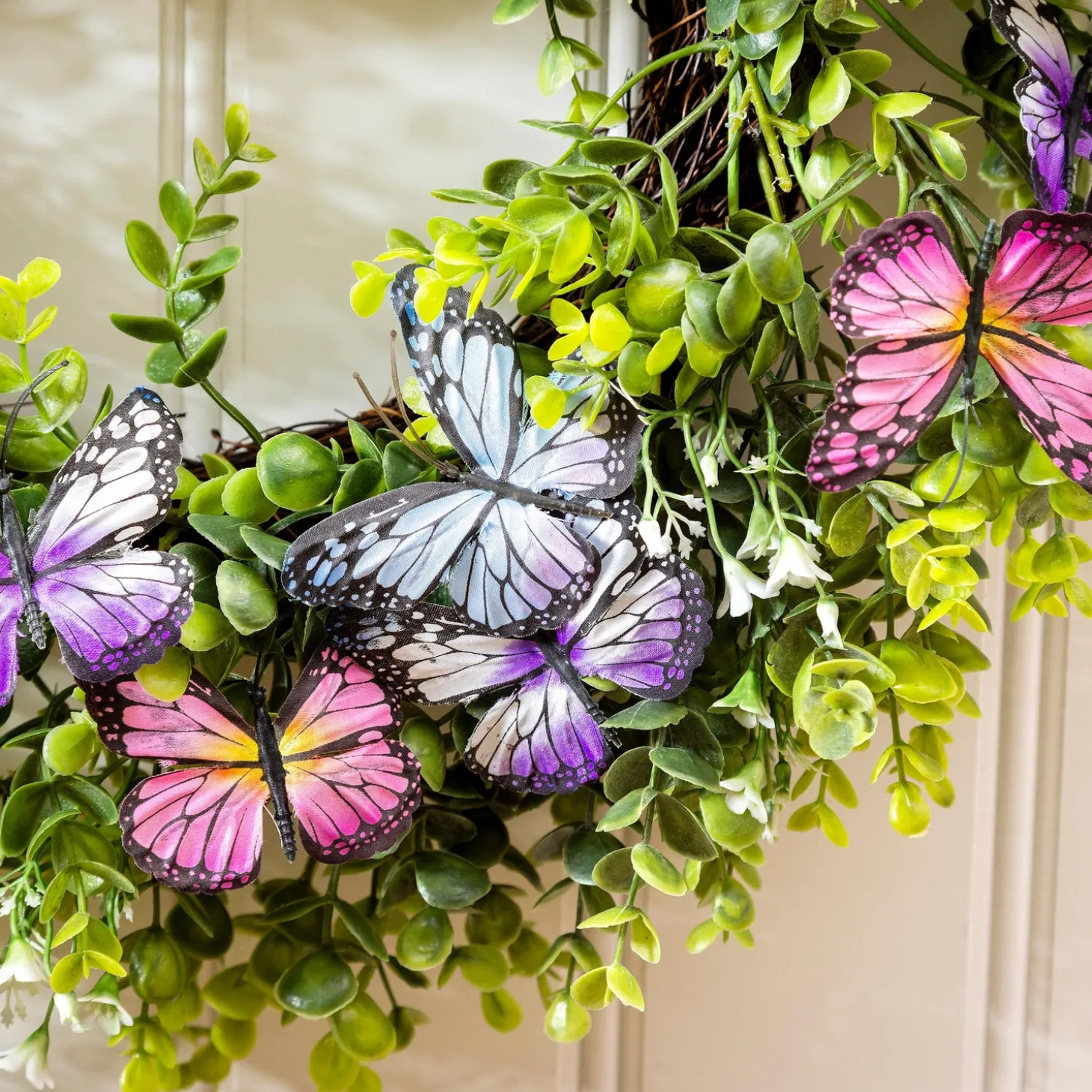 Wreaths | Faux Flowers & Plants>Plow & Hearth Butterfly Wreath, 20"