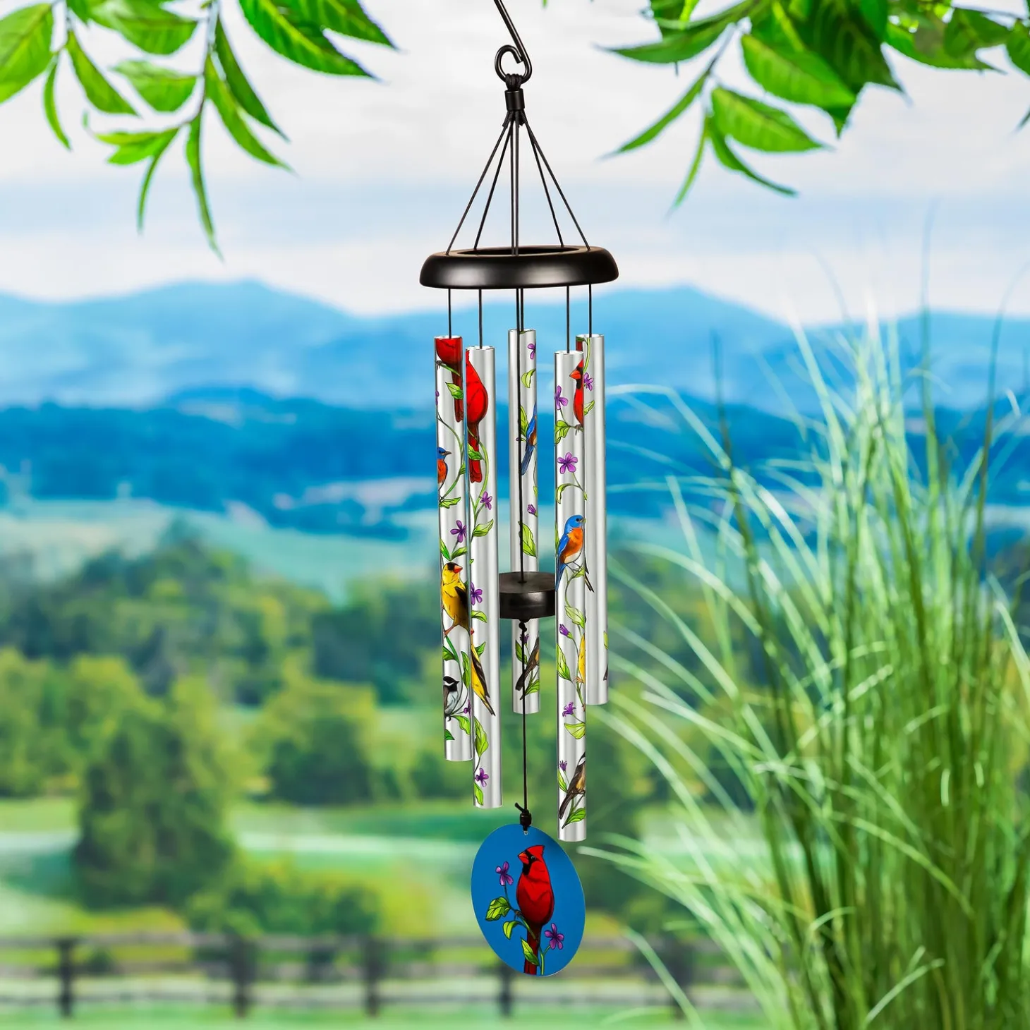 Wind Chimes & Mobiles>Plow & Hearth Cardinal Avria Hand Tuned Wind Chimes