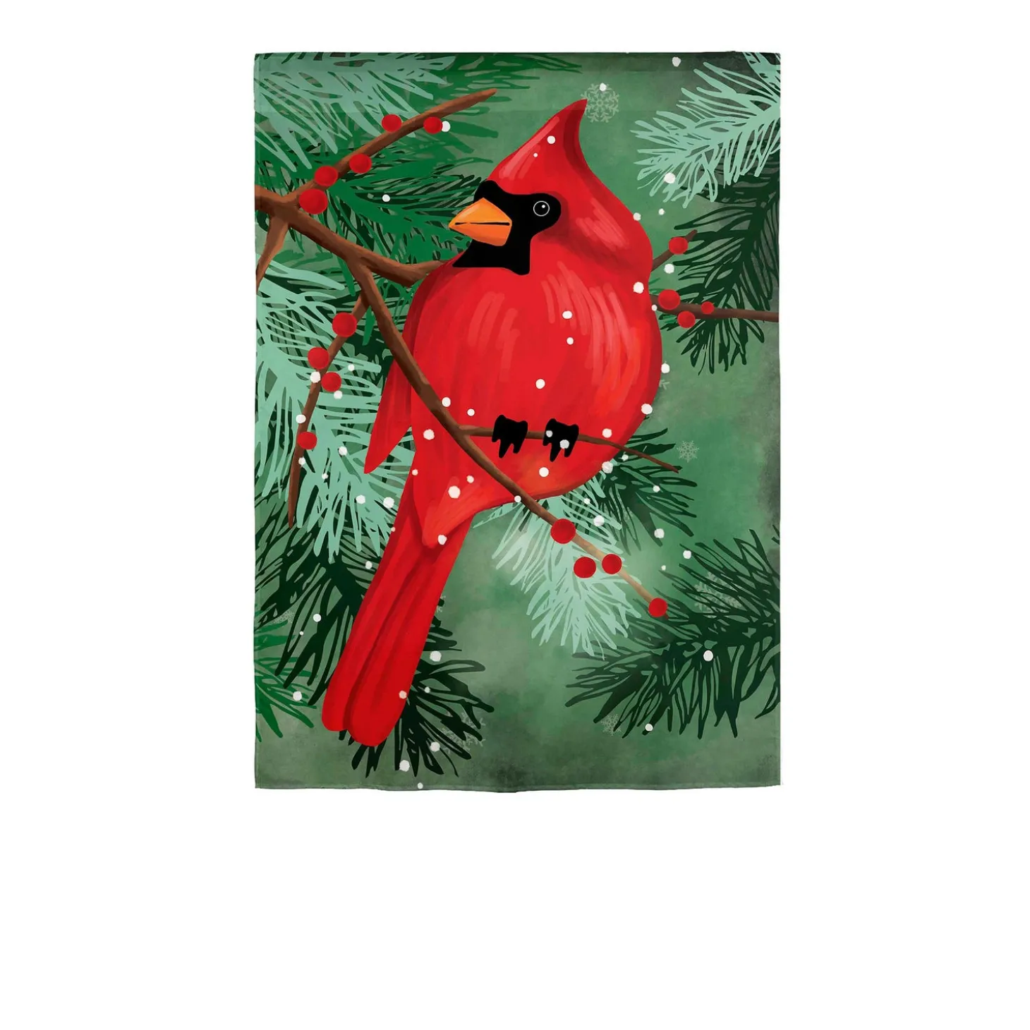 Garden Flags>Plow & Hearth Cardinal in Pines Applique Garden Flag