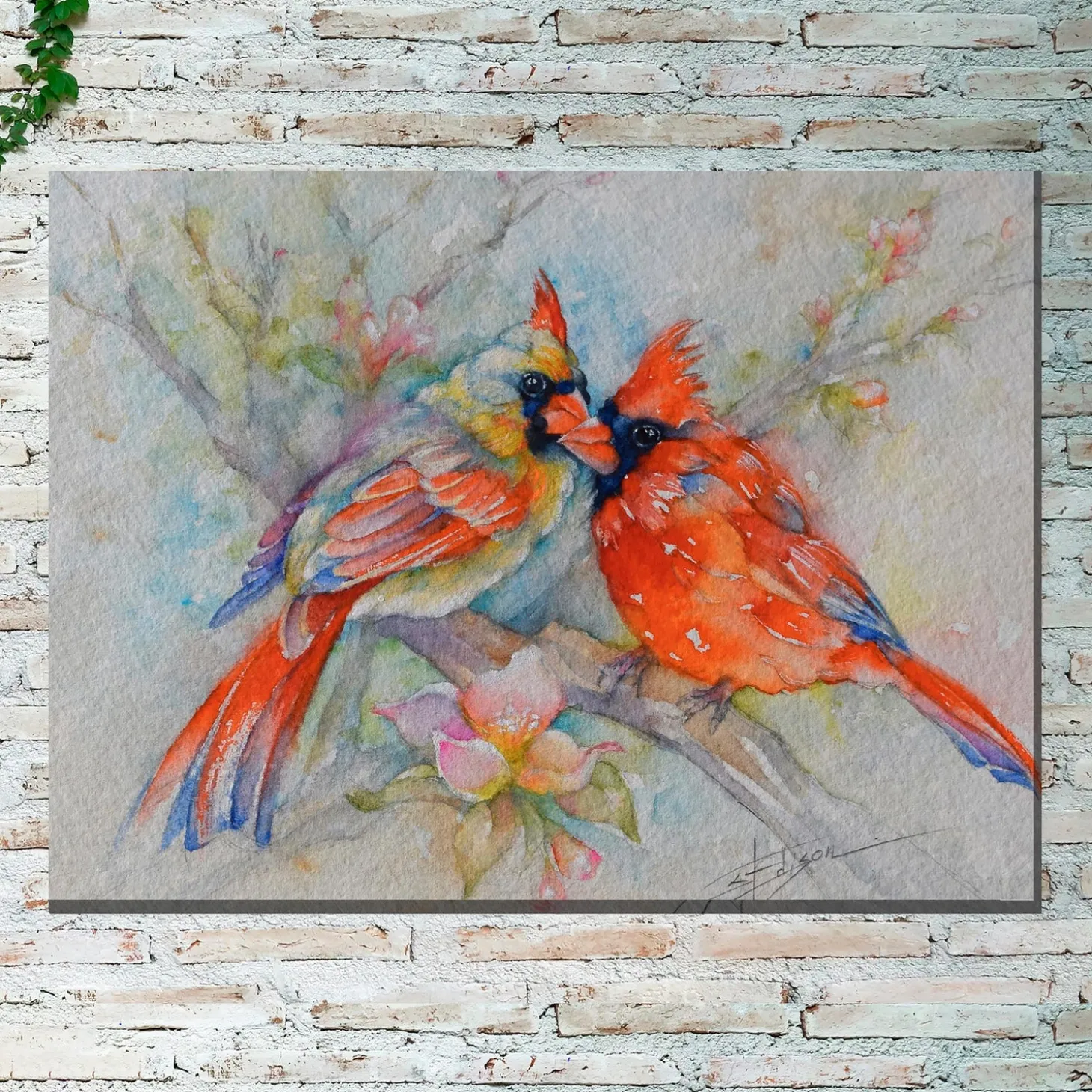 Outdoor Wall Art | Wall Art>Plow & Hearth Cardinal Indoor/Outdoor Canvas Wall Art