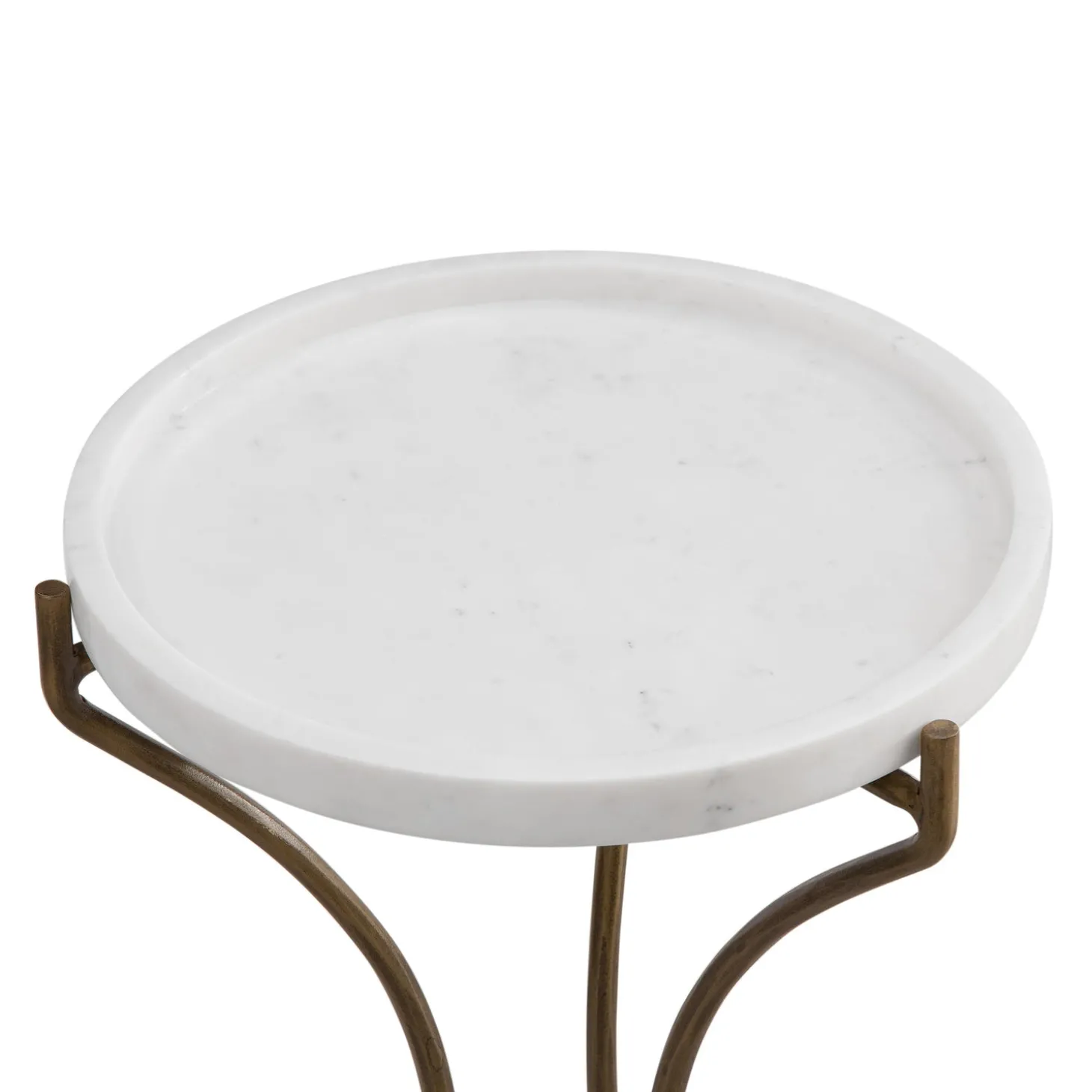 Accent Tables>Plow & Hearth Carissa Marble Accent Table