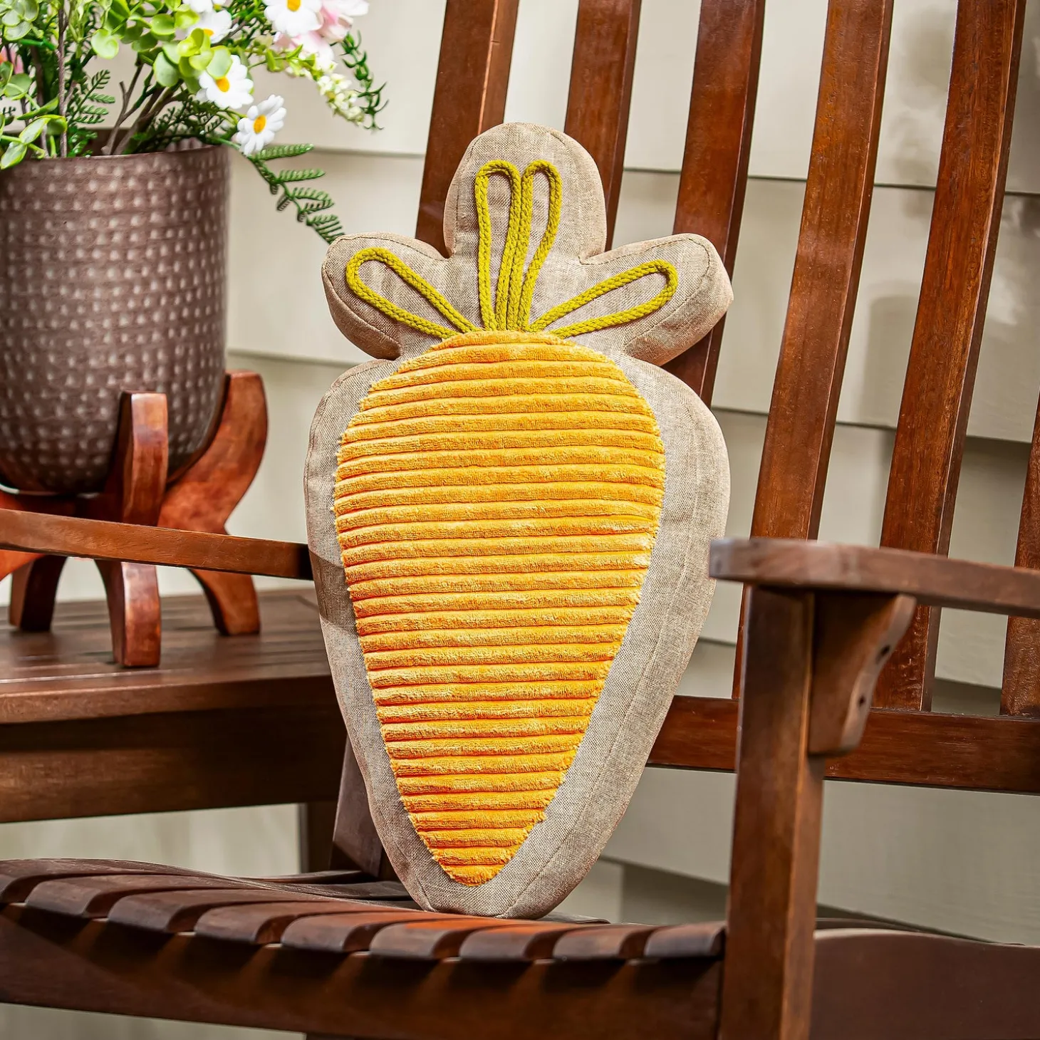 Decorative Pillows>Plow & Hearth Carrot Shaped Pillow, 20"H