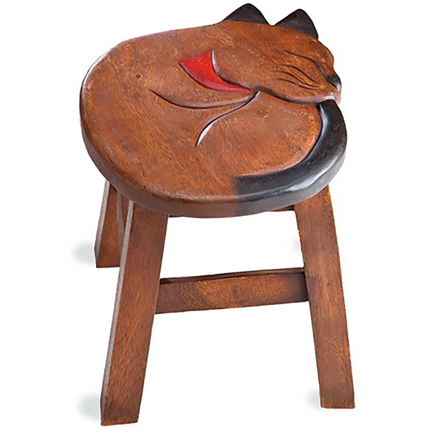 Chairs & Rockers | Rockers & Gliders>Plow & Hearth Carved Acacia Pet Footstool