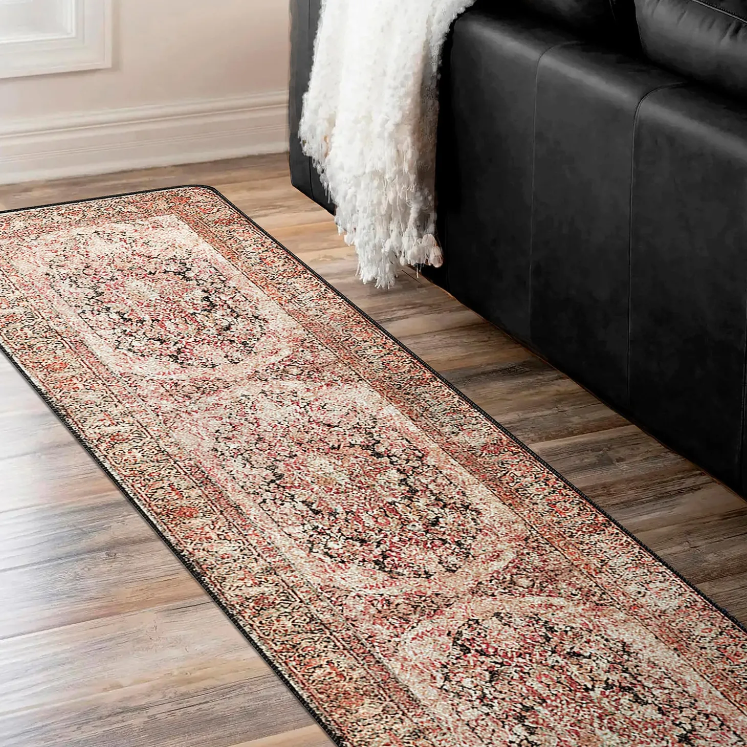 Runners>Plow & Hearth Cayce EnduraStran® Rug, 2'1" x 7'8" Runner Blush