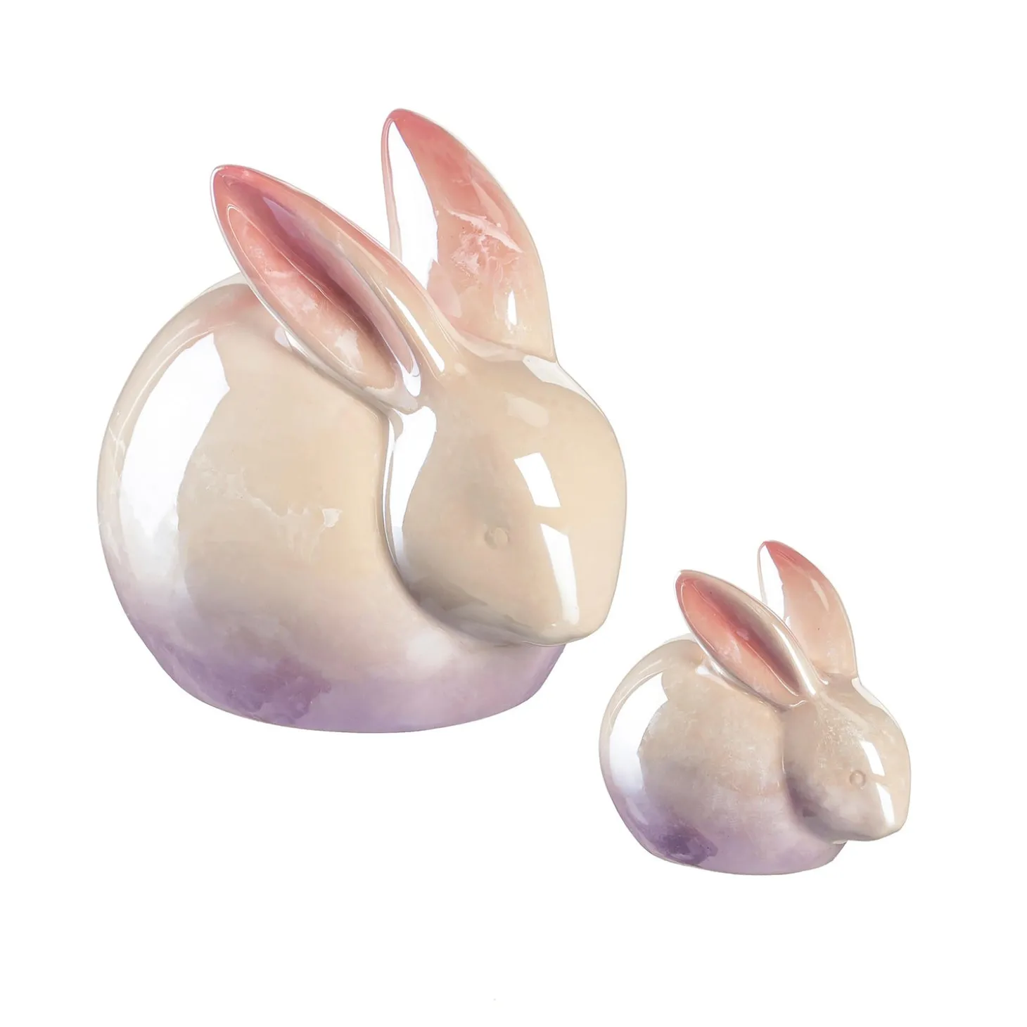 Decorative Accents>Plow & Hearth Ceramic Bunny Table Decor, Set of 2