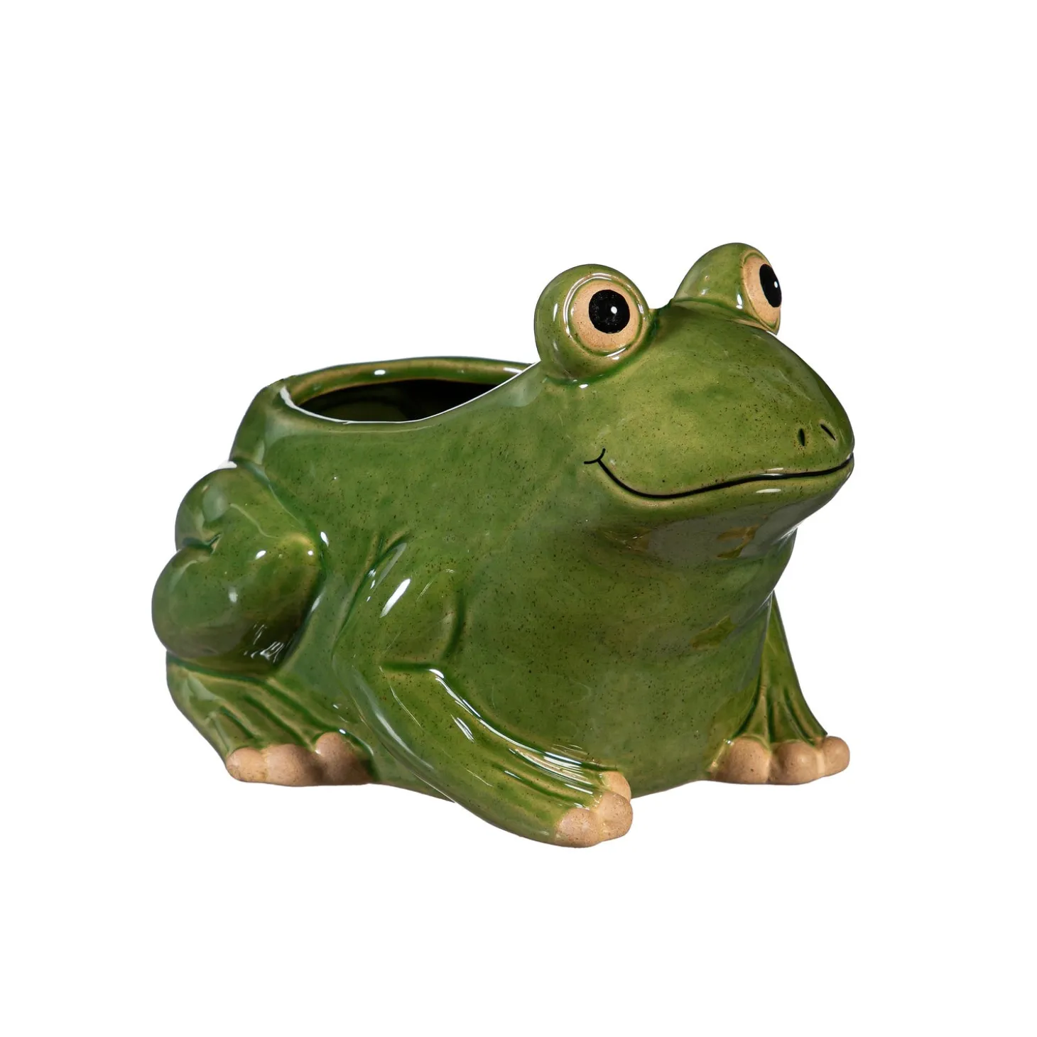 Planters & Plant Stands>Plow & Hearth Ceramic Frog Planter