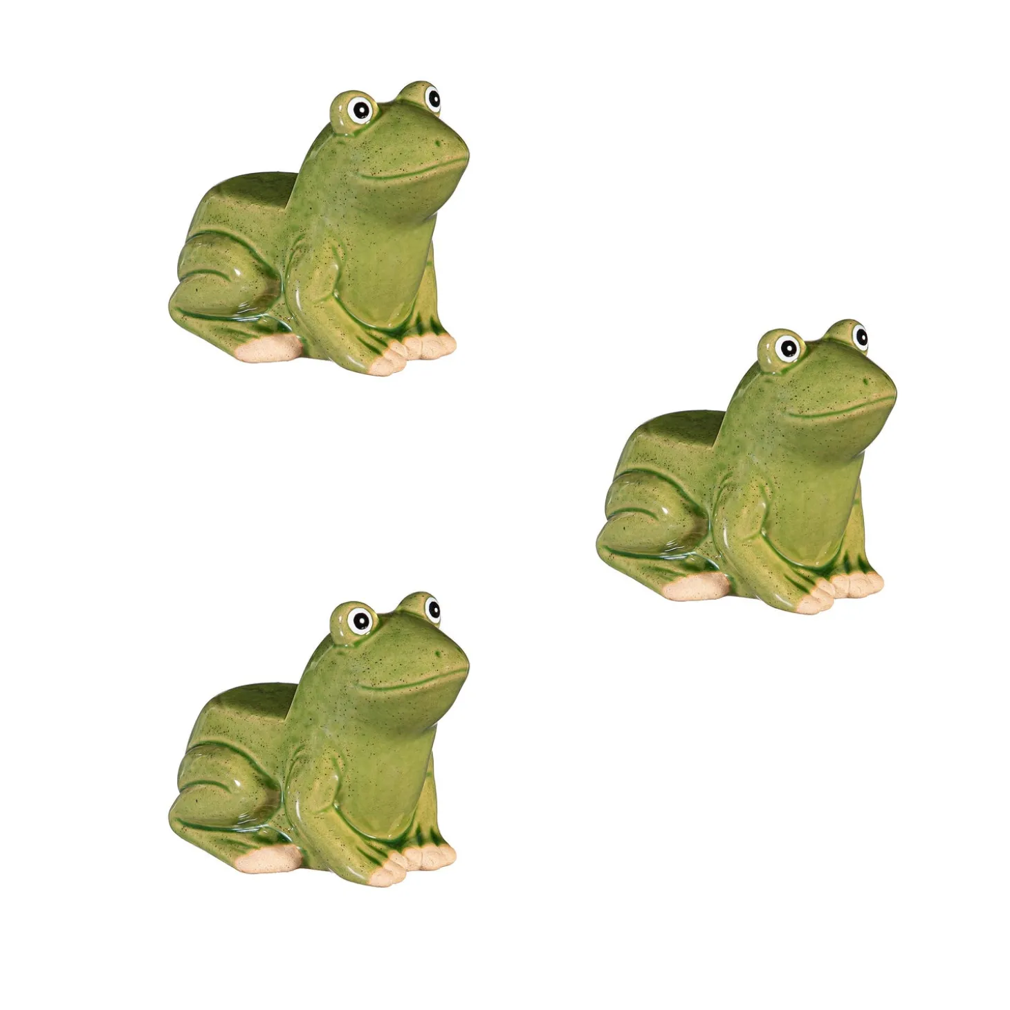 Planters & Plant Stands>Plow & Hearth Ceramic Frog Planter Feet, Set of 3