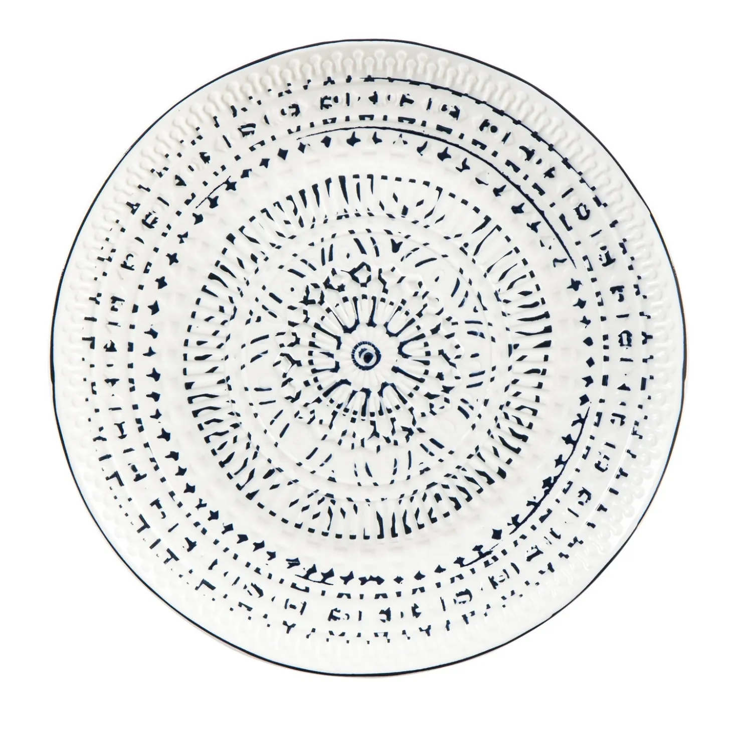 Plates & Platters>Plow & Hearth Ceramic Lunch Dinner Plate, Inkwell Collection