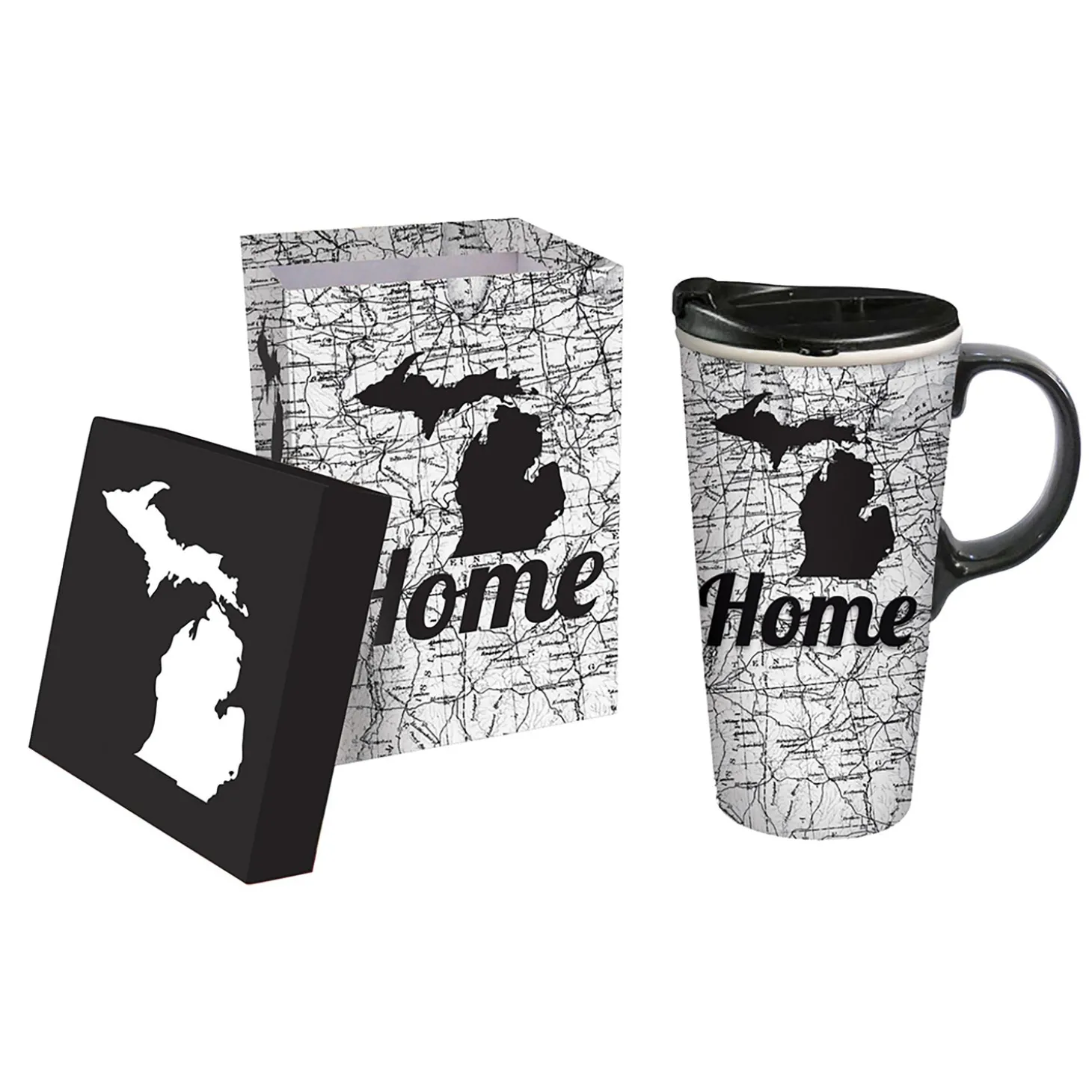 Travel Cups>Plow & Hearth Ceramic Perfect Cup, 17 oz., Michigan