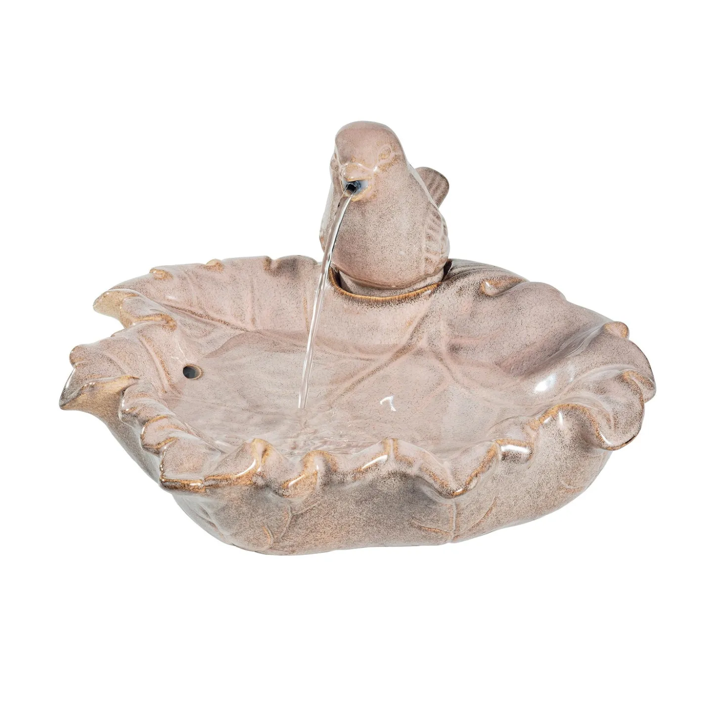 Decorative Accents>Plow & Hearth Ceramic Tabletop Bird Fountain