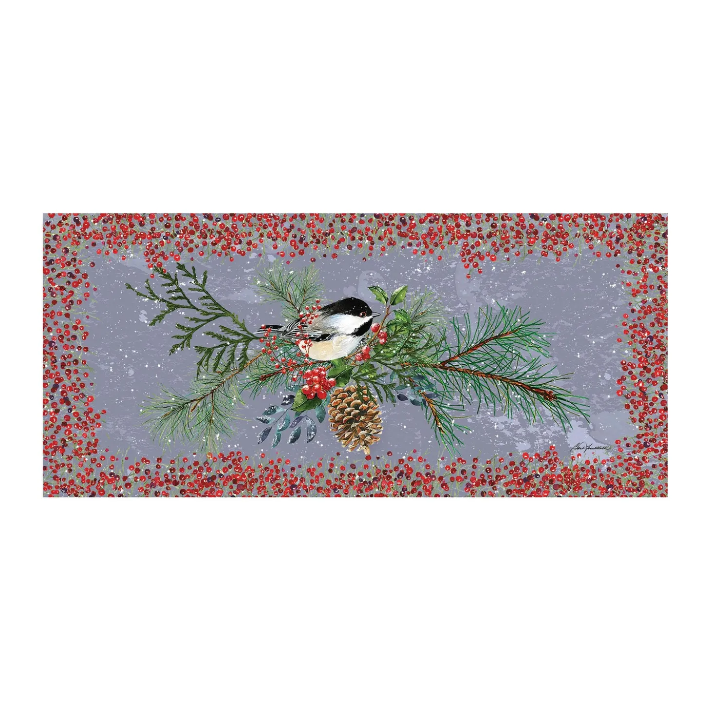 Interchangeable Mats>Plow & Hearth Chickadee Dee Dee's Sassafras Switch Mat