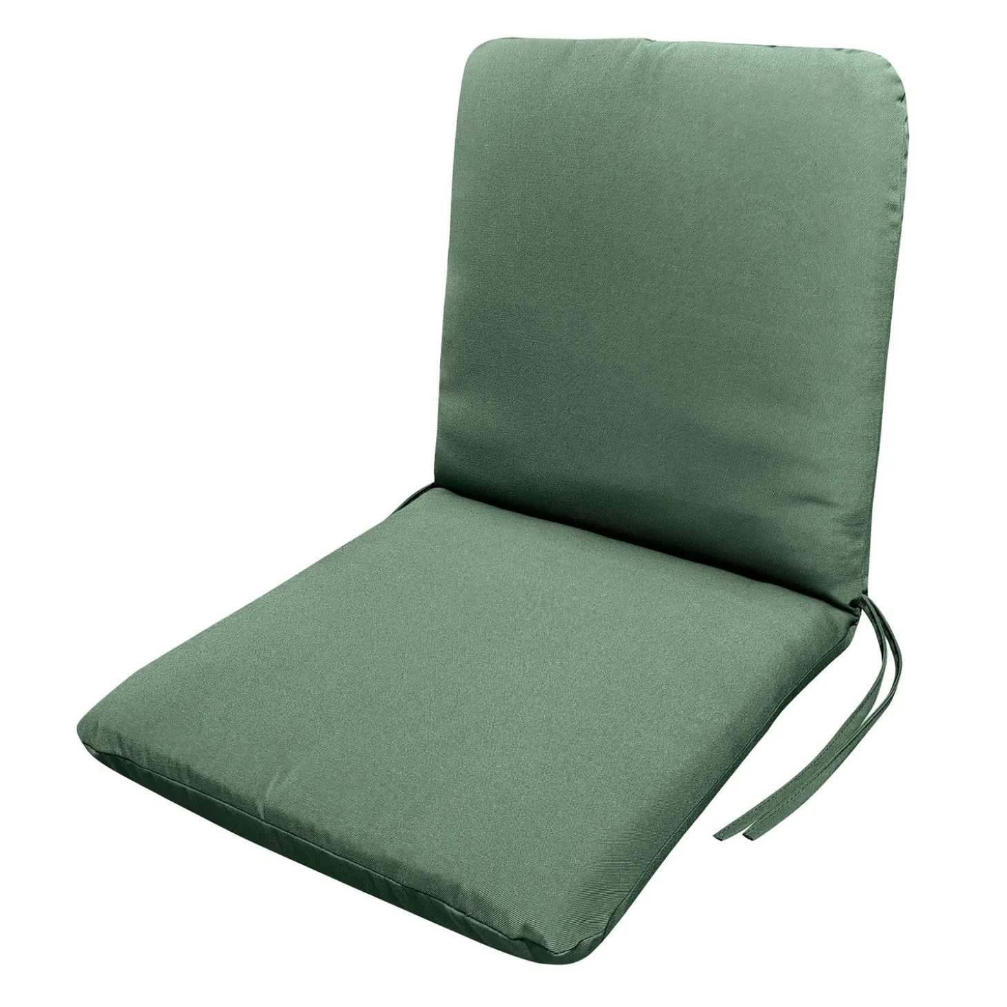 Furniture Cushions>Plow & Hearth Classic Hinged Chair Cushion with Ties