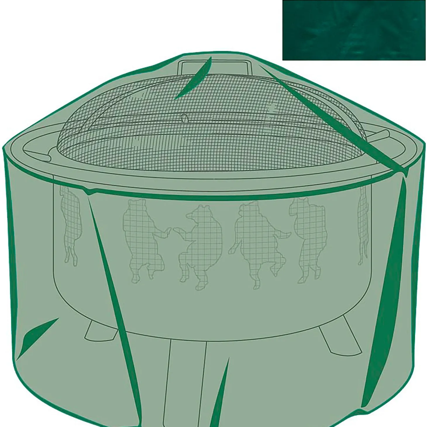 Fire Pits | Fire Pits>Plow & Hearth Classic Outdoor Furniture All-Weather Fire Pit Cover Green