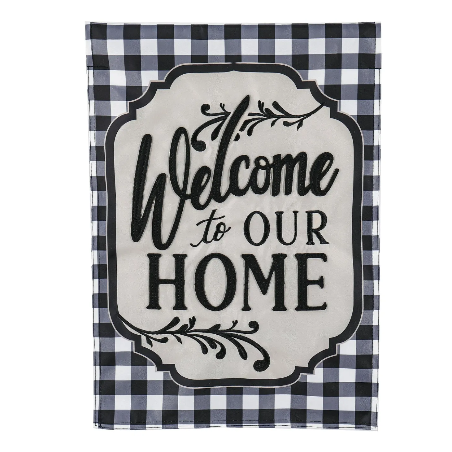 Garden Flags>Plow & Hearth Classic Welcome Home Applique Garden Flag