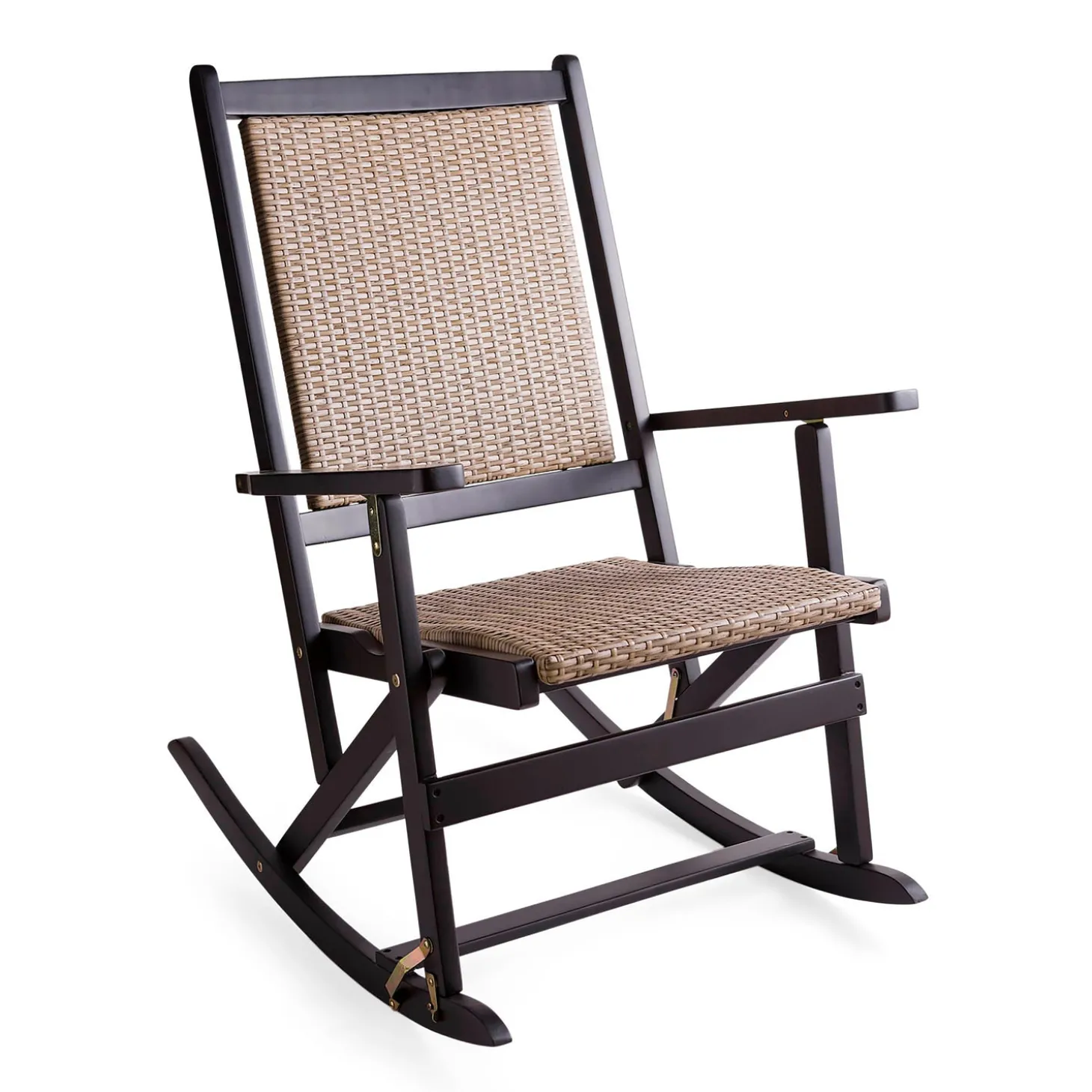 Chairs & Rockers | Rockers & Gliders>Plow & Hearth Claytor Folding Eucalyptus Outdoor Rocking Chair Black