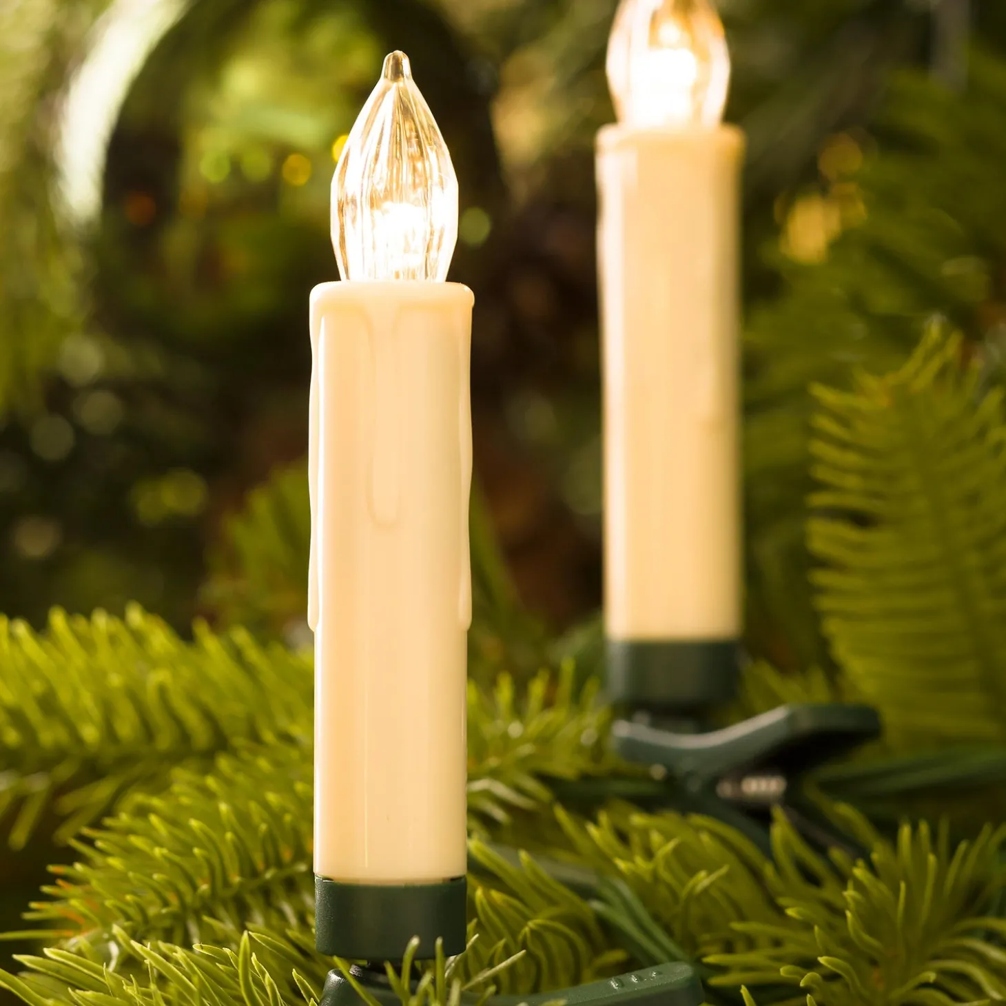 Candles & Lanterns>Plow & Hearth Clip-On Christmas Tree Candle Lights, Set of 10