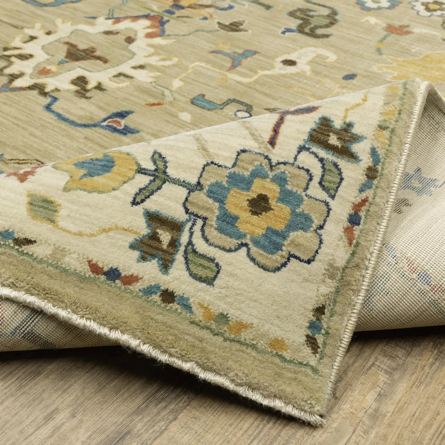 Area Rugs>Plow & Hearth Clover Hill Flowers Polypropylene Rug, 7'10" x 10'10"